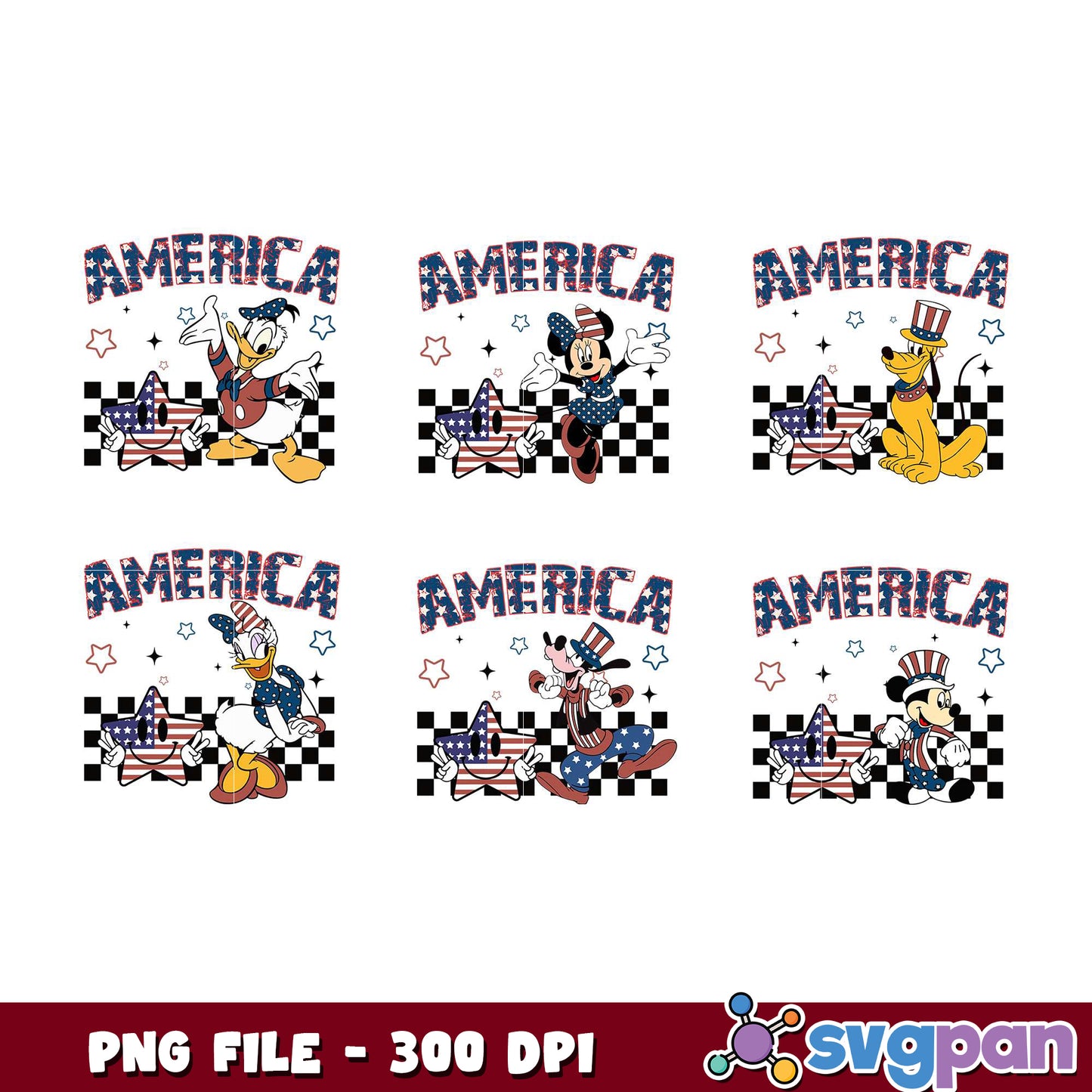 Patriotic Disney Bundle PNG 300 DPI