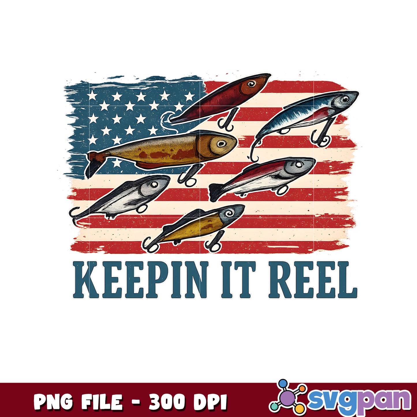Patriotic Fishing Lures PNG - Keepin It Reel
