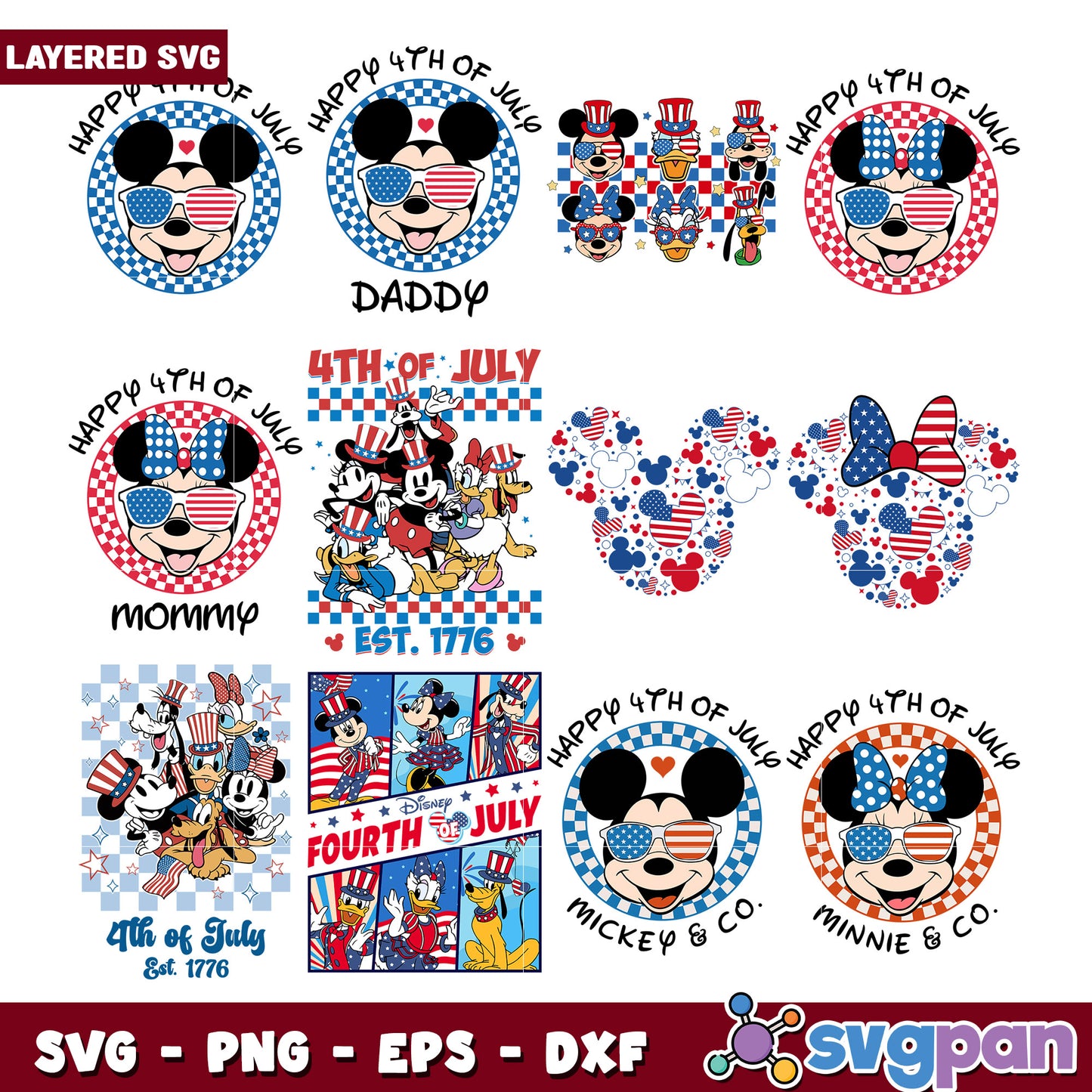 Patriotic Mickey Mouse SVG Bundle