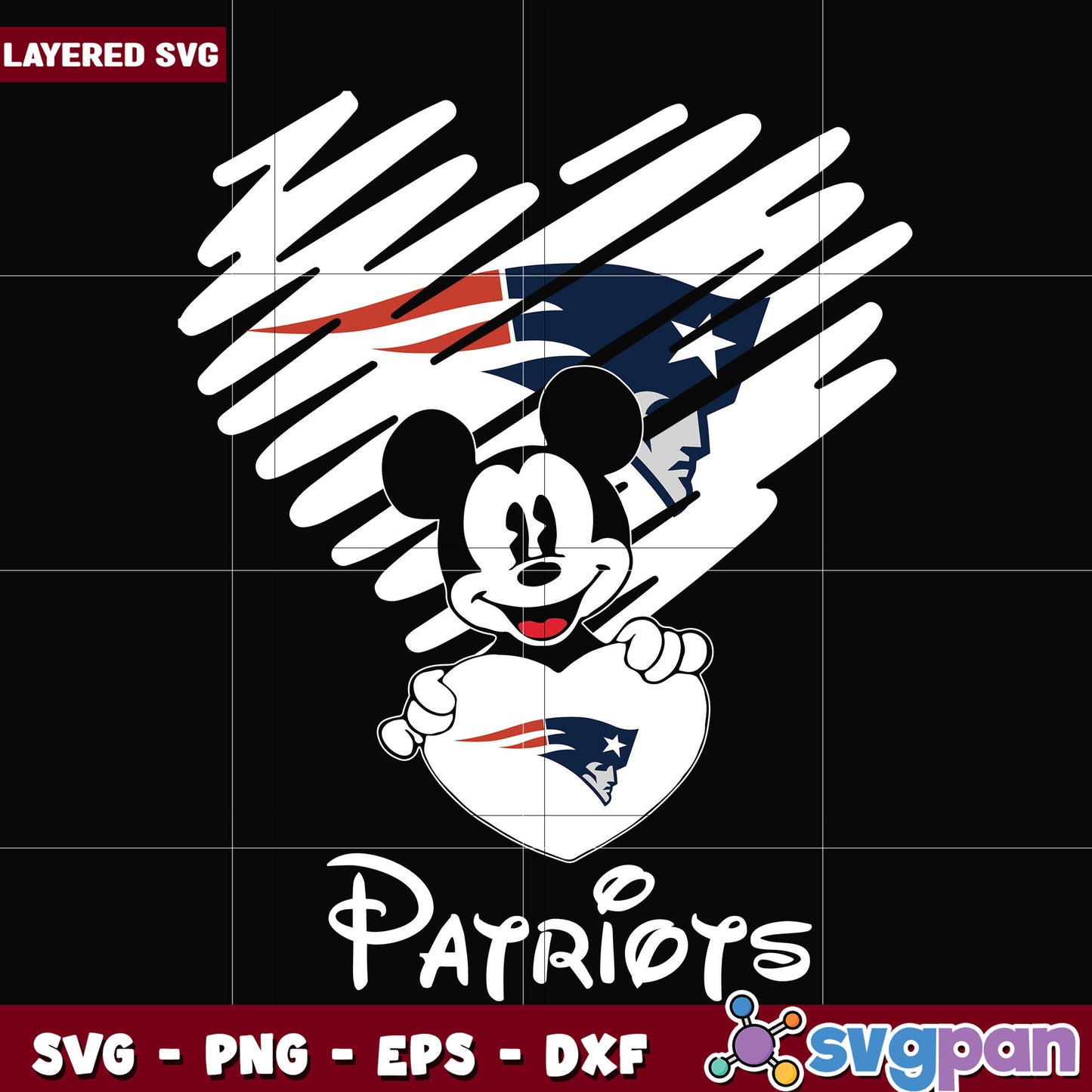 Patriots heart mickey svg, super bowl 2025 svg, nfl patriots svg