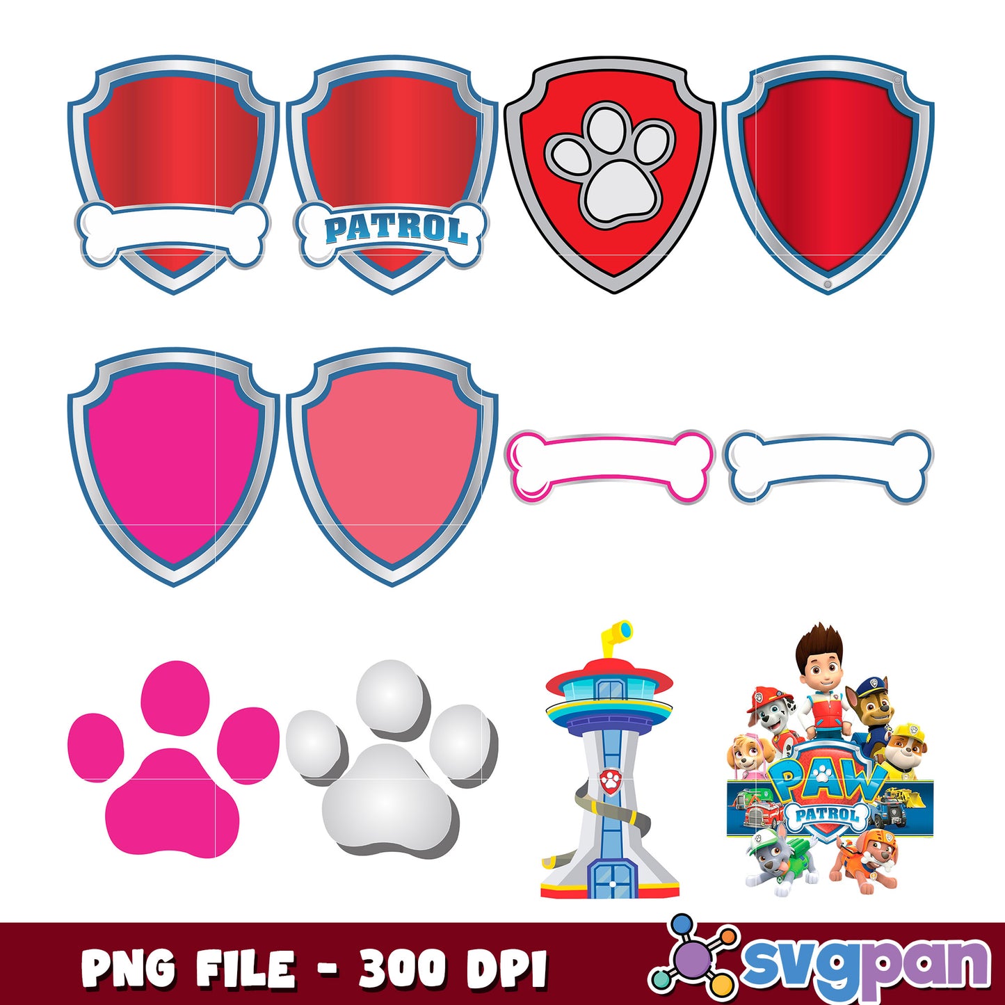 Paw Patrol Bundle PNG Graphics for Kids Crafts