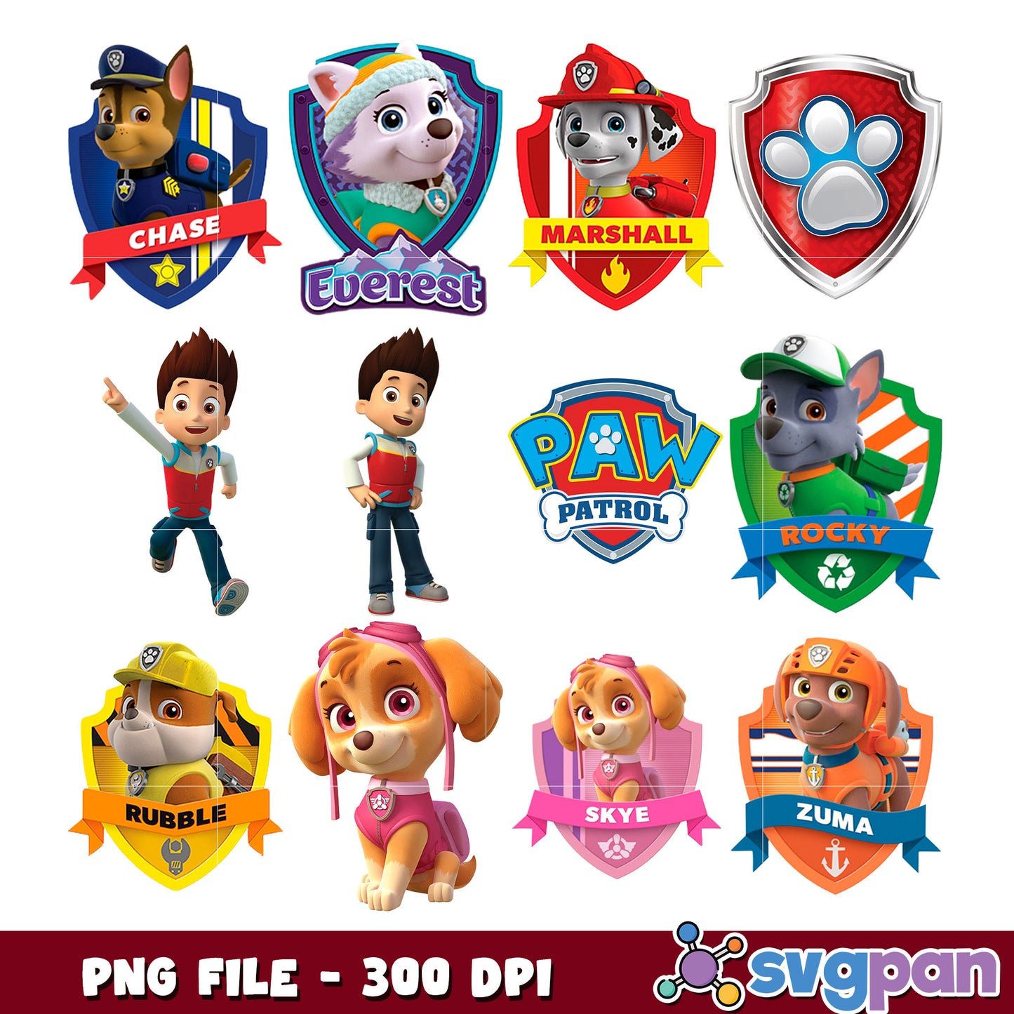 Paw Patrol Character Bundle PNG for Kids Crafts