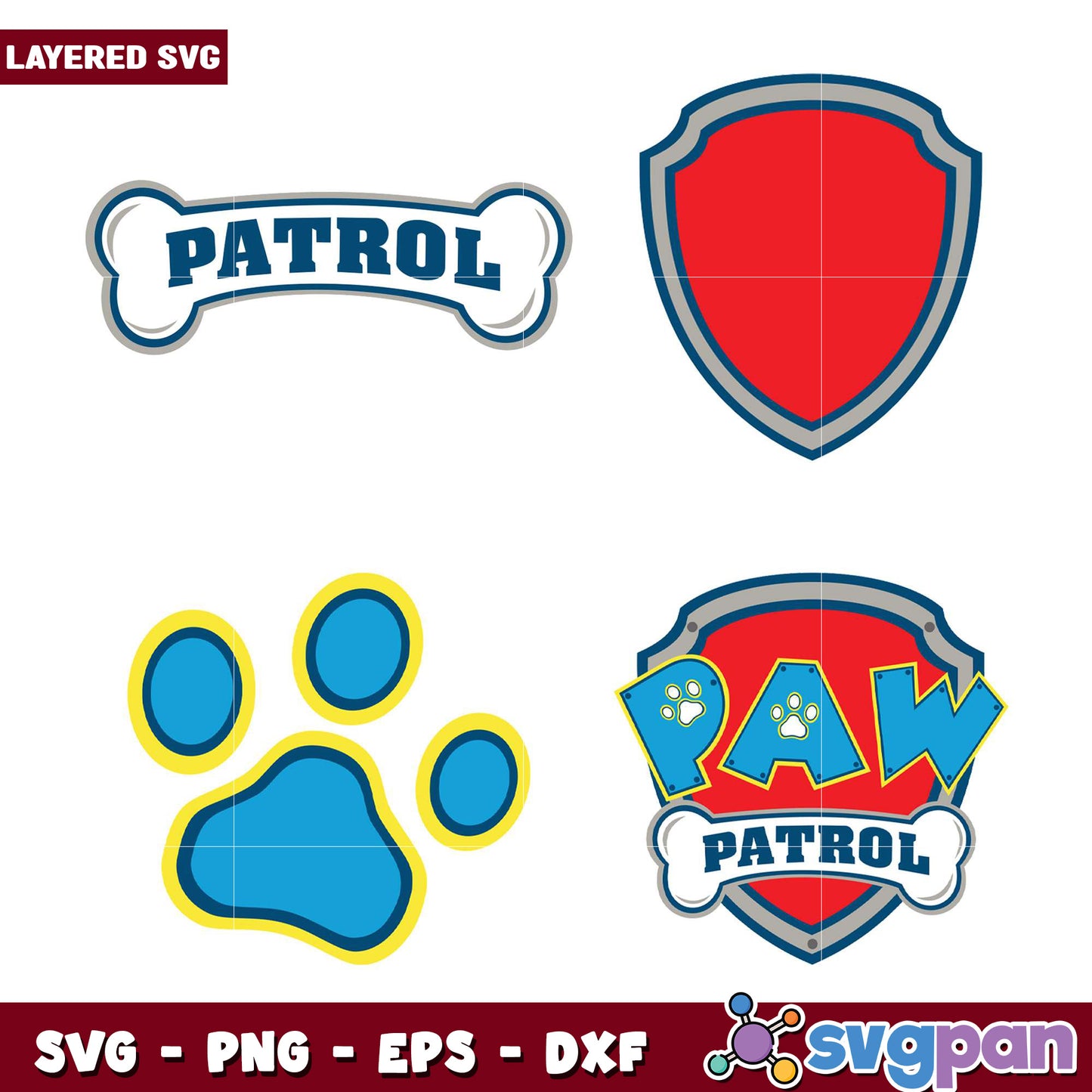 Paw Patrol SVG Bundle Layered Designs