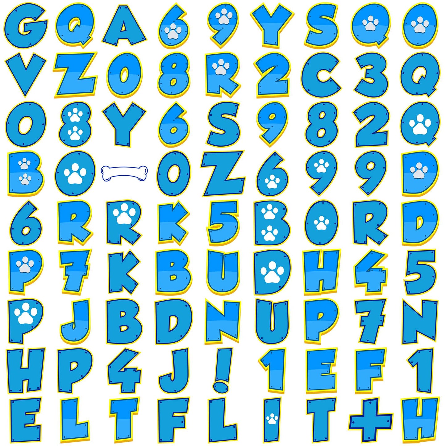 Paw patrol alphabets svg bundle, paw patrol svg, paw patrol characters svg