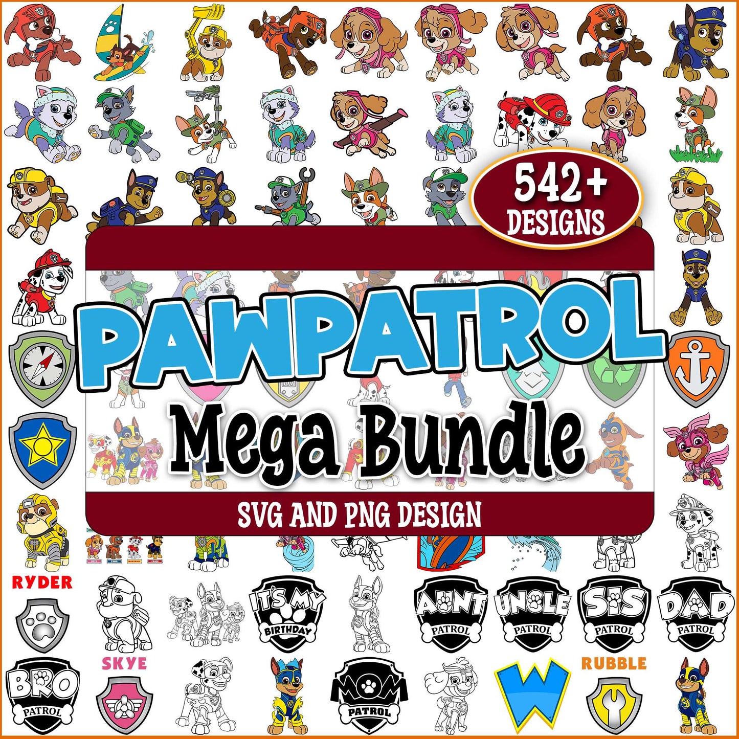 Paw patrol set design svg bundle