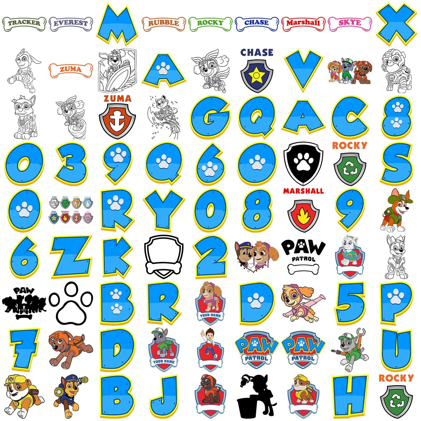 Paw patrol set design svg bundle, paw patrol streaming svg, paw patrol in toys svg