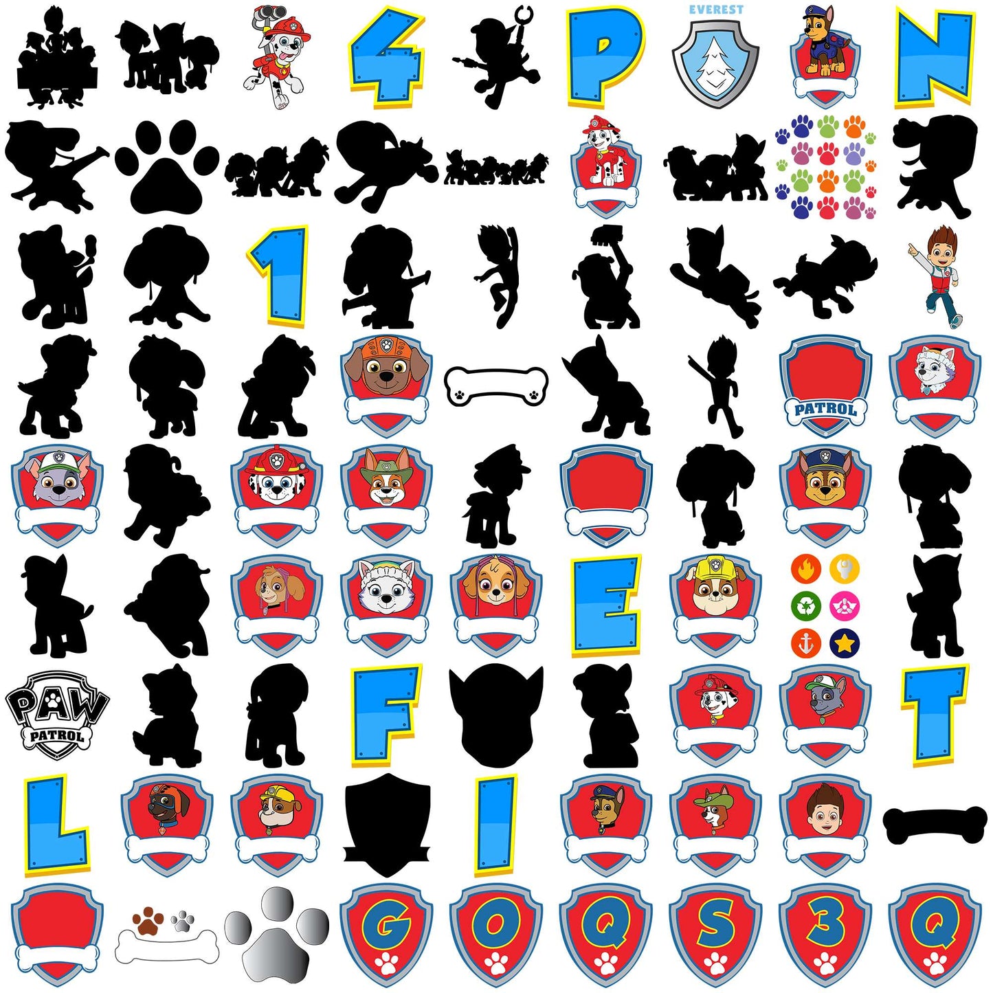 Paw patrol set design svg bundle, paw patrol streaming svg, paw patrol in toys svg