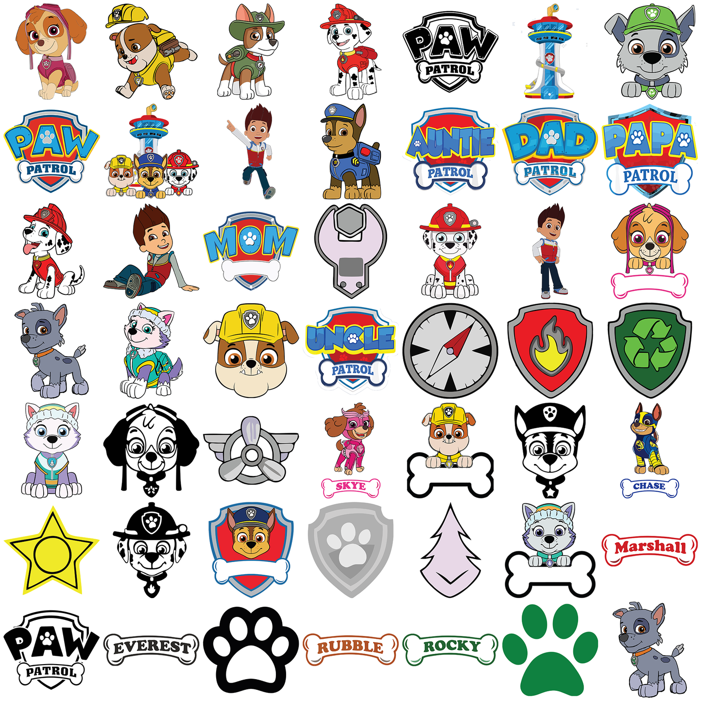 Paw patrol svg bundle, paw patrol characters svg, paw patrol toys svg