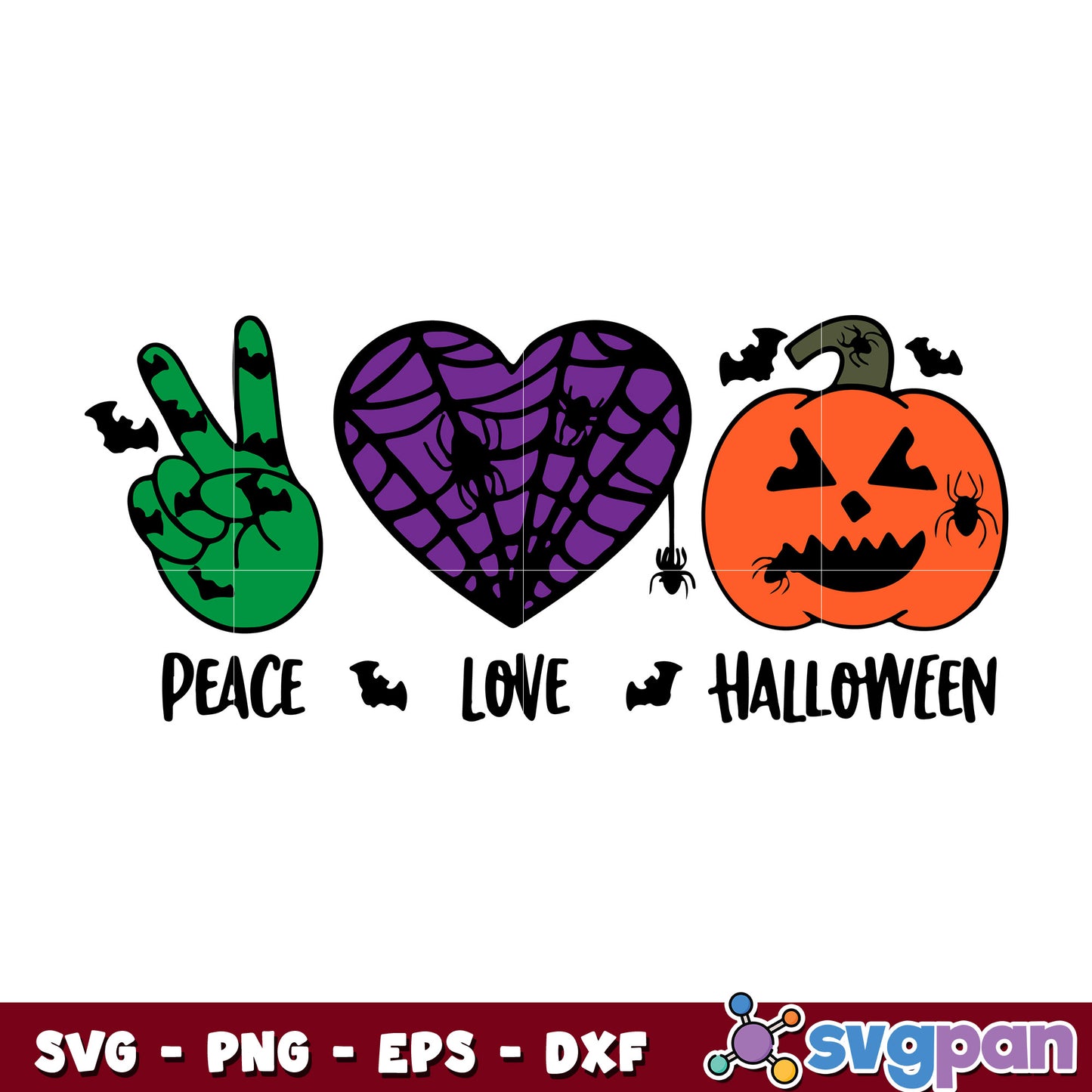 Peace Love Pumpkin Halloween svg