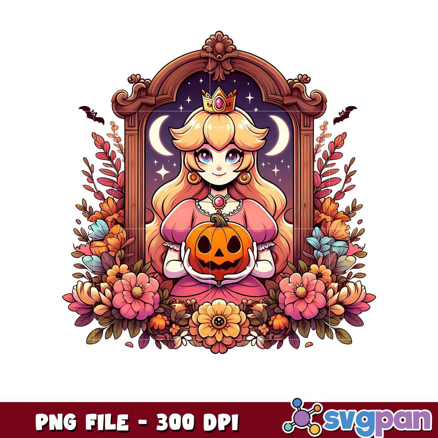 Peach princess halloween png, cartoon characters png, halloween png
