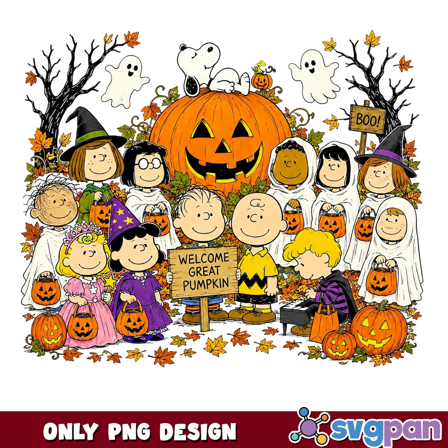 Peanuts Halloween PNG, Charlie Brown Great Pumpkin PNG, Snoopy PNG