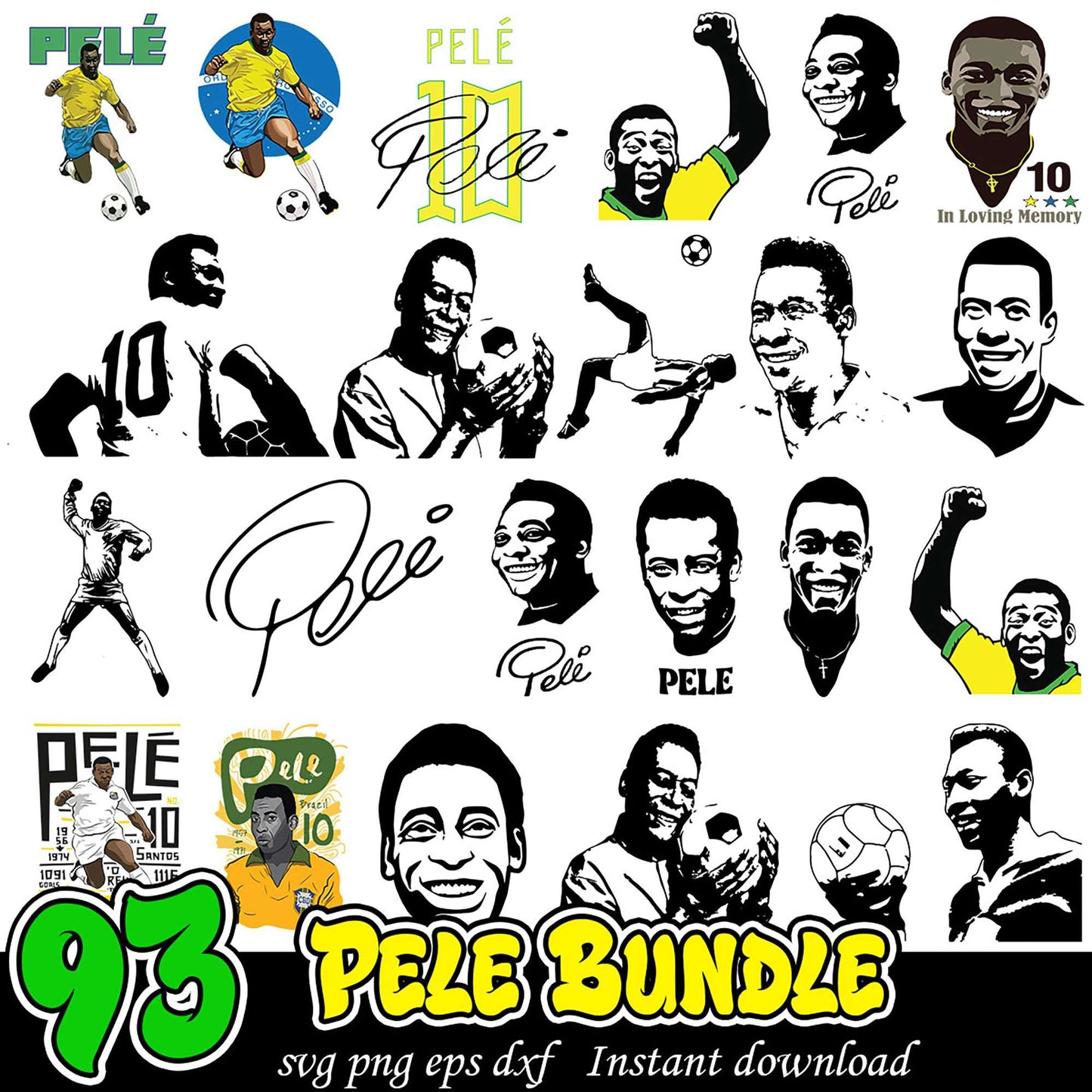 Pele SVG Bundle 93 Designs Instant Download