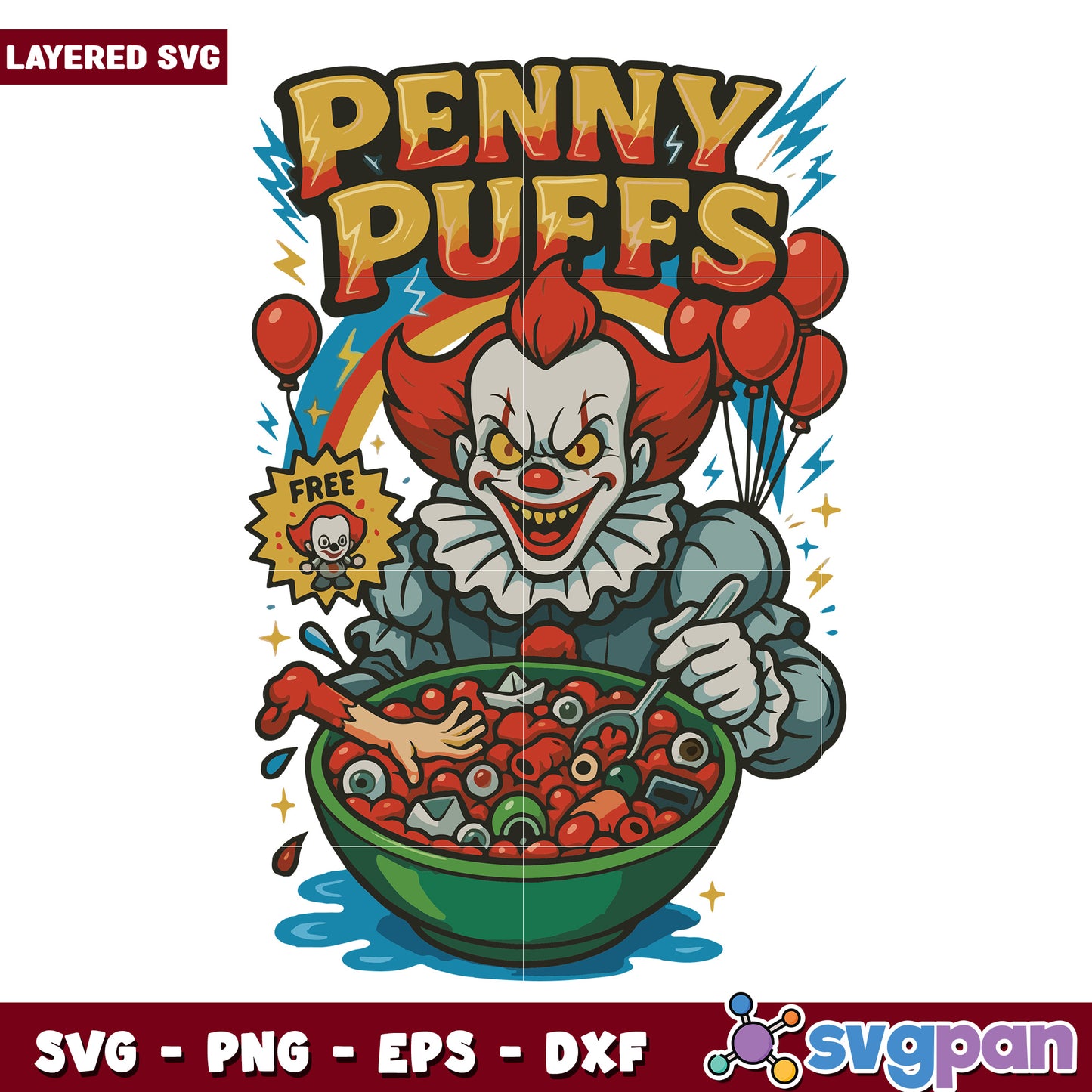 Penny puffs design svg, halloween toys svg, halloween movies svg