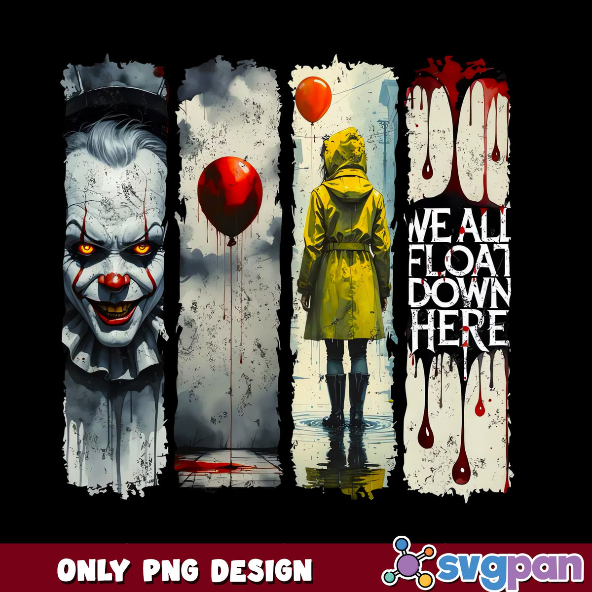 Pennywise Horror Clown PNG, We All Float Down Here, IT PNG