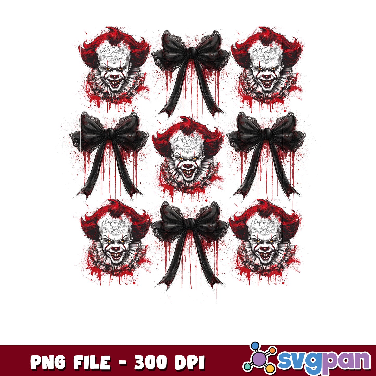 Pennywise creppy bowtie png, halloween cookies png, halloween horror nights png