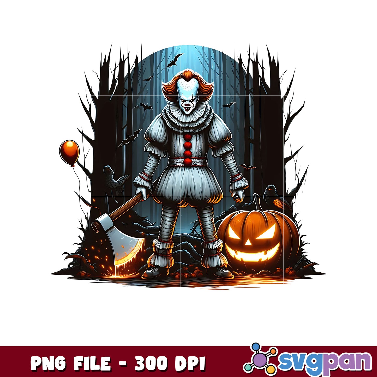 Pennywise in the forest png, trick or treat png, halloween holiday png