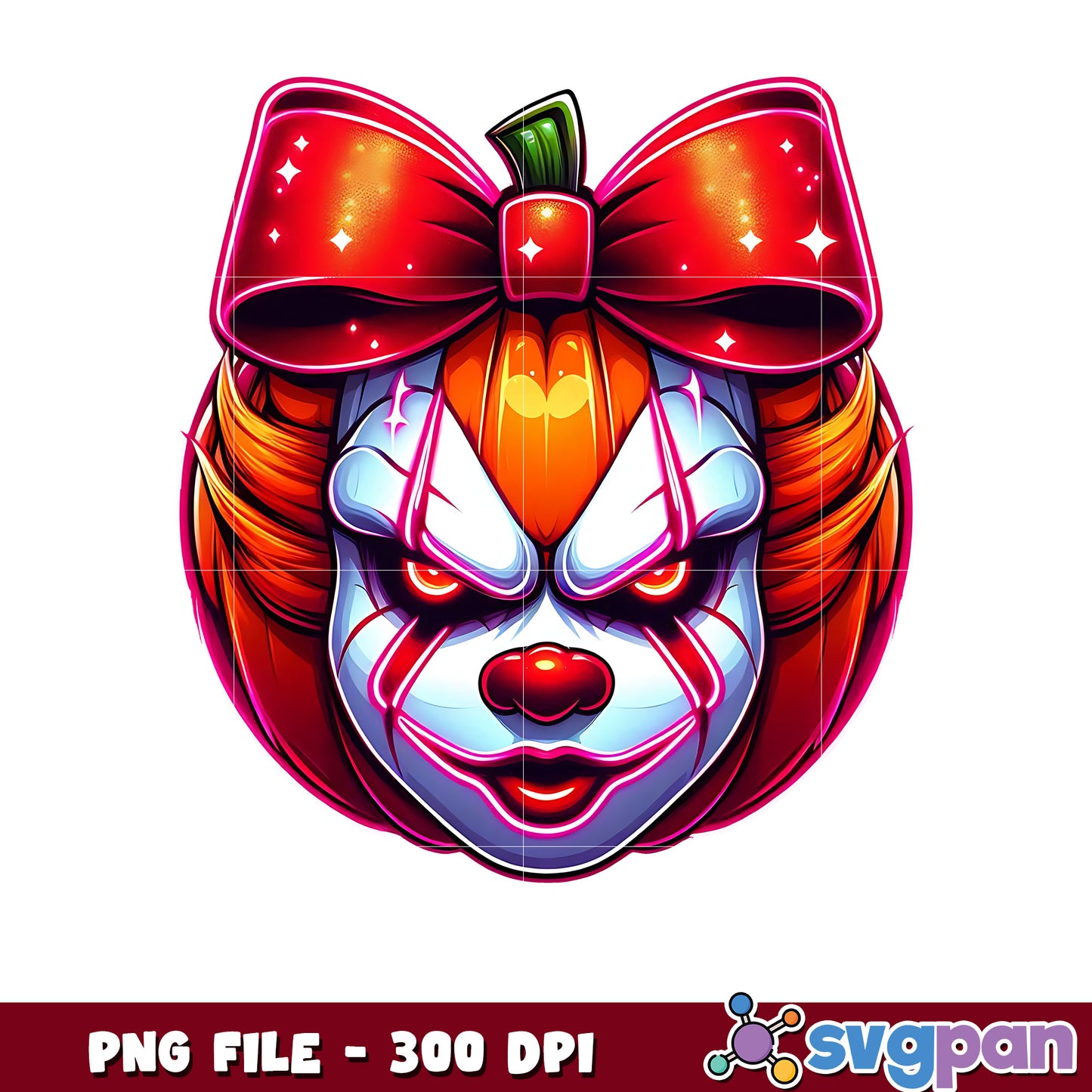 Pennywise pumkin face in the moon png, halloween design png, halloween pumpkin png