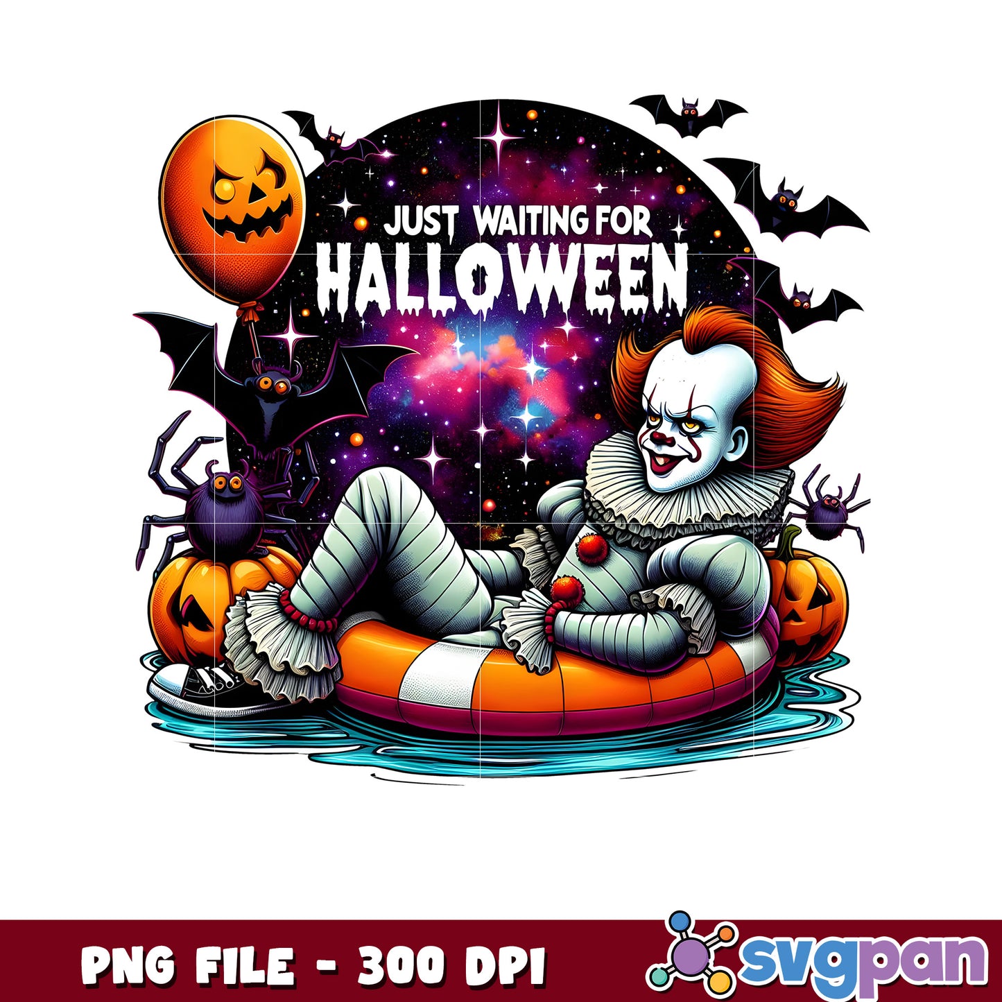 Pennywise waiting for halloween png, halloween vacation png, halloween toys png