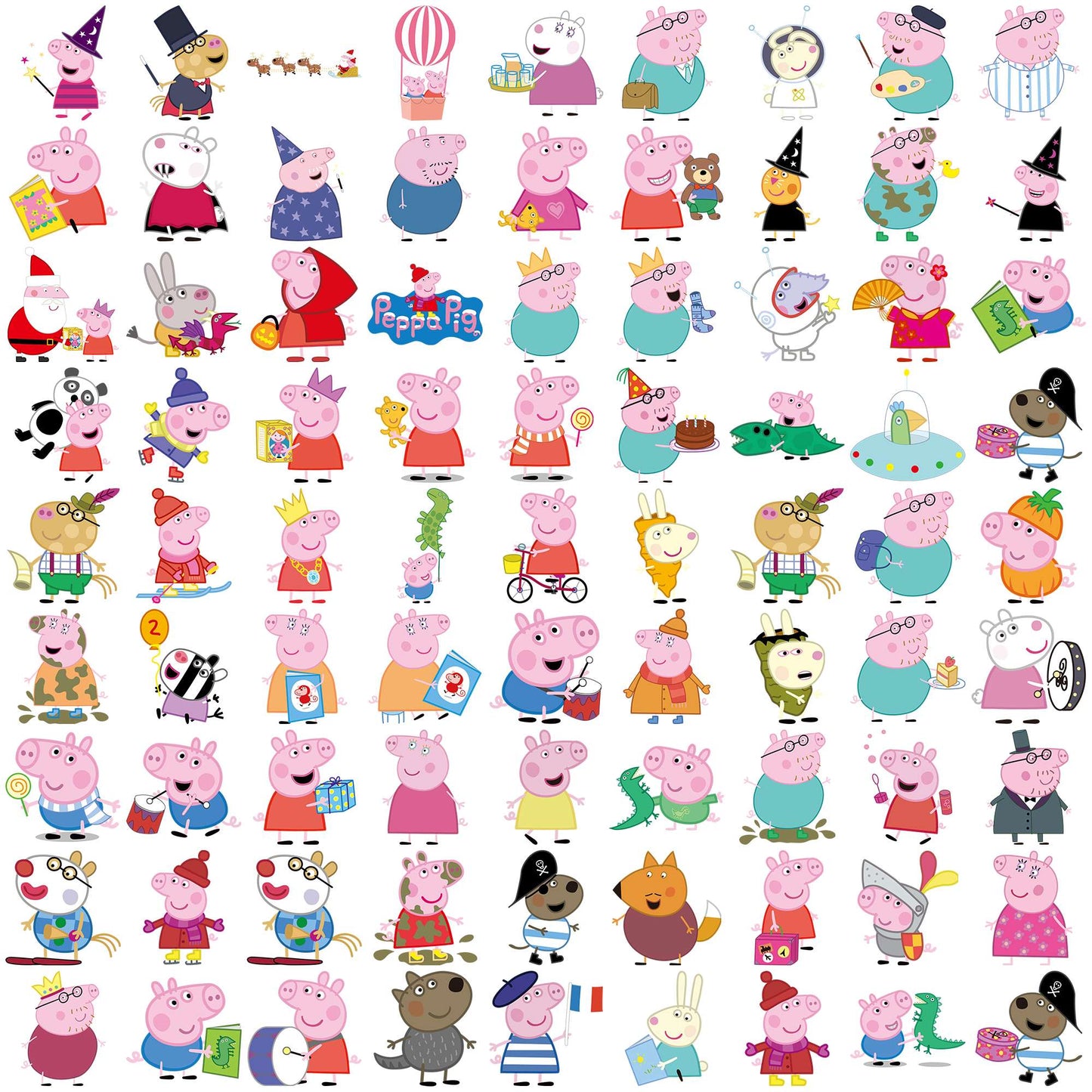 Peppa pig set svg bundle, peppa pig characters svg, peppa pig house svg