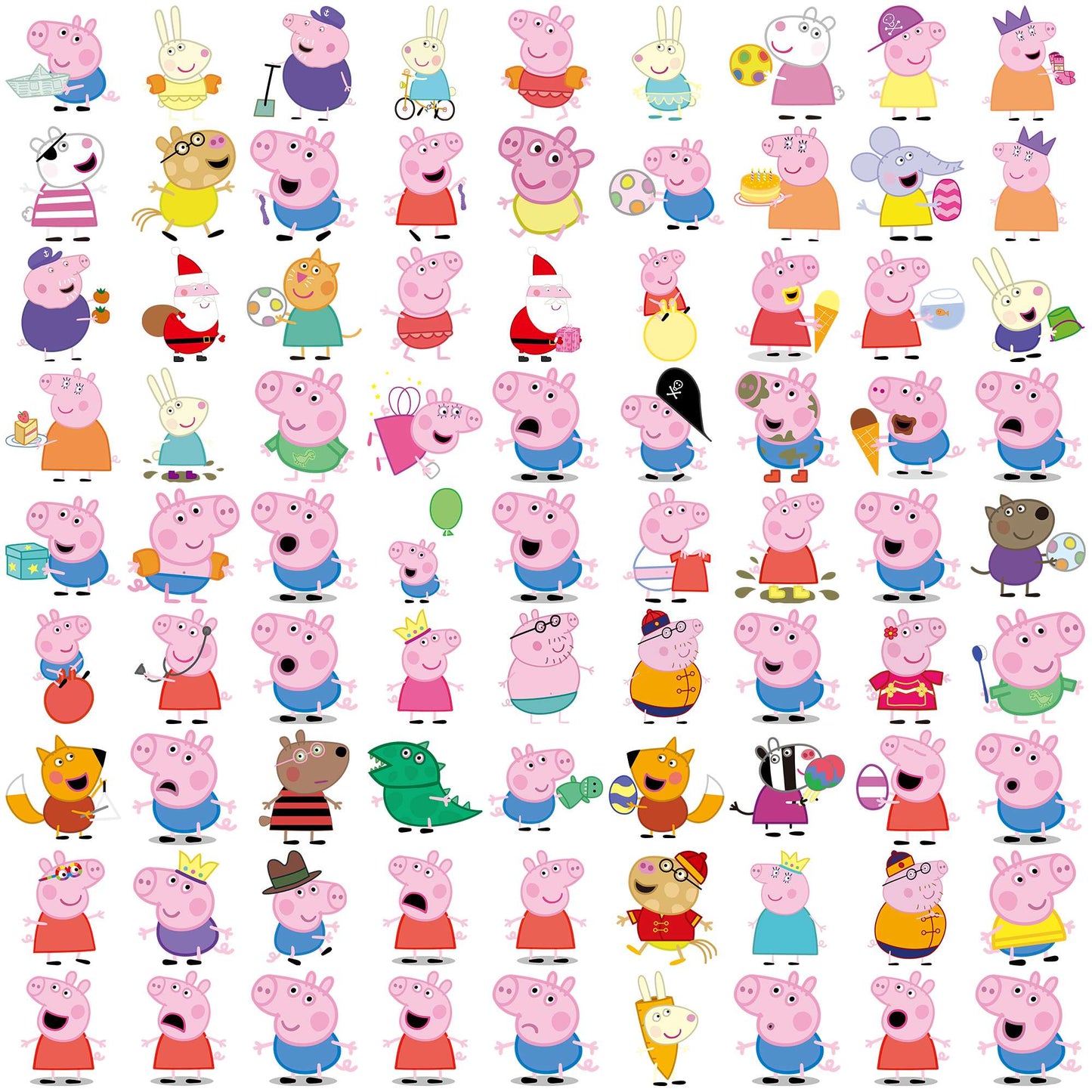 Peppa pig set svg bundle, peppa pig characters svg, peppa pig house svg