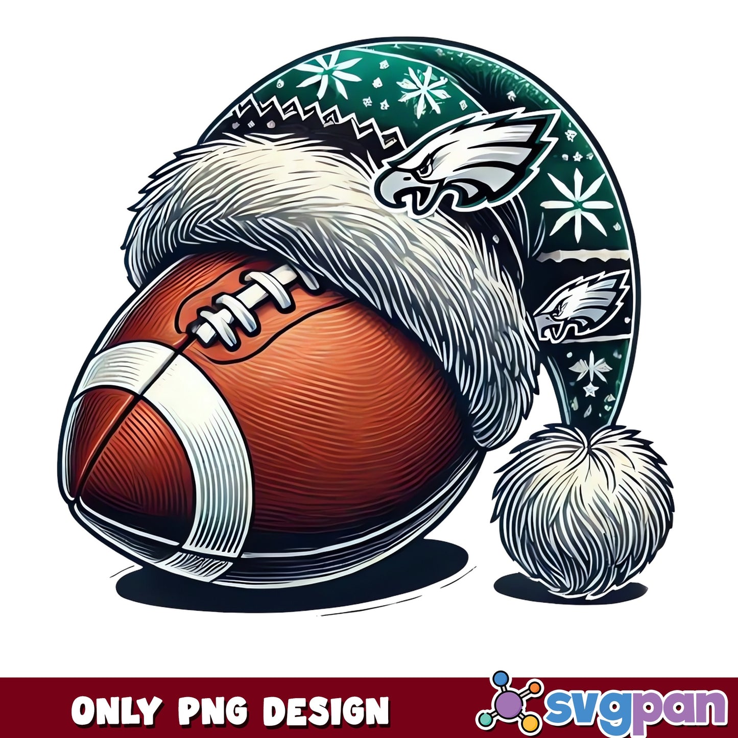Philadelphia Eagles Christmas Football PNG, Eagles NFL PNG, Christmas PNG