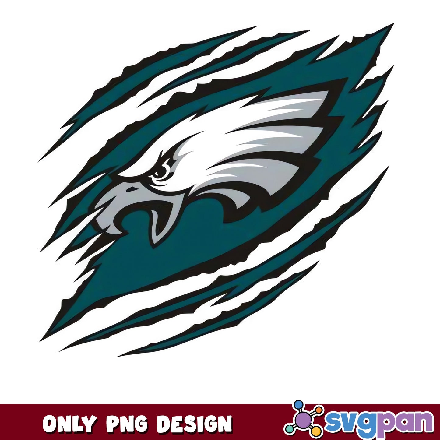 Philadelphia Eagles Ripped Claw PNG, Eagles NFL PNG, Football PNG