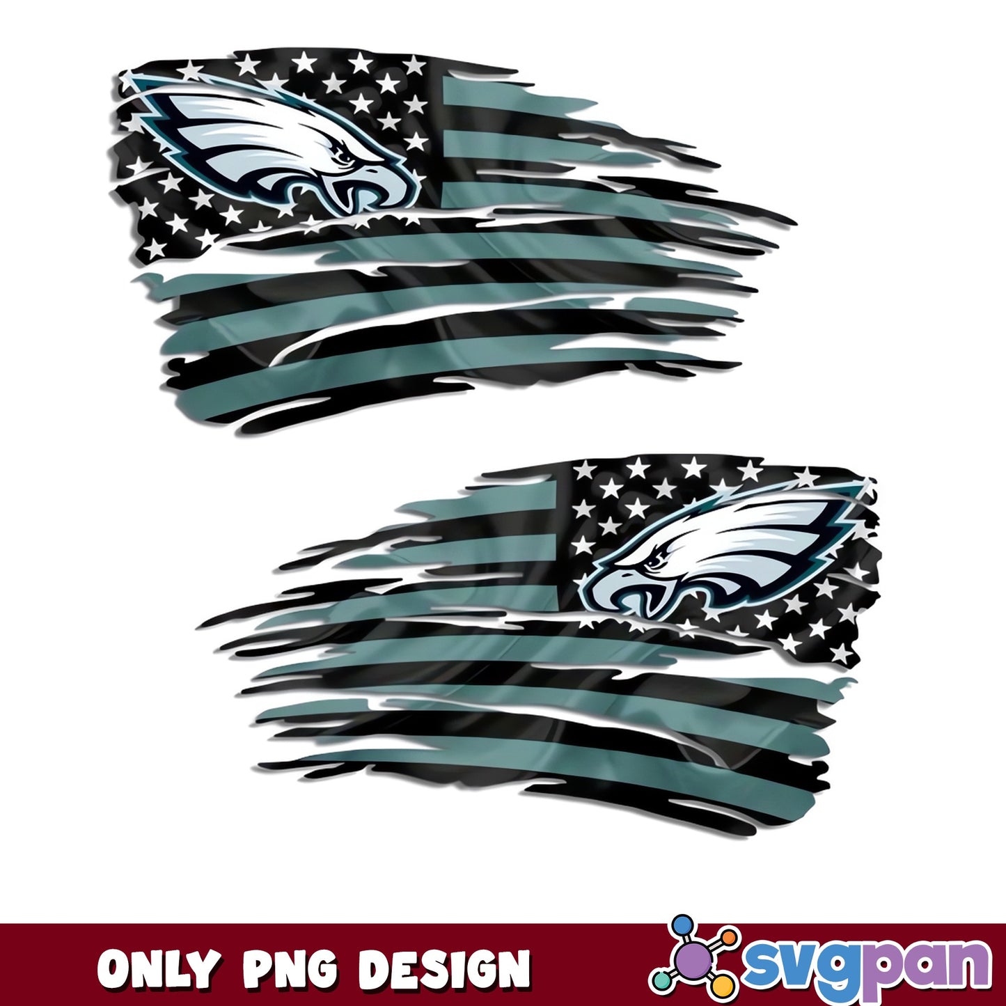 Philadelphia Eagles Tattered Flag PNG, Eagles American Flag PNG, NFL PNG