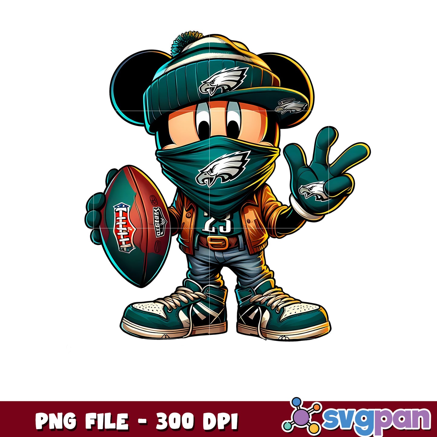 Philadelphia eagles mickey mouse png, mickey mouse nfl png, nfl games png
