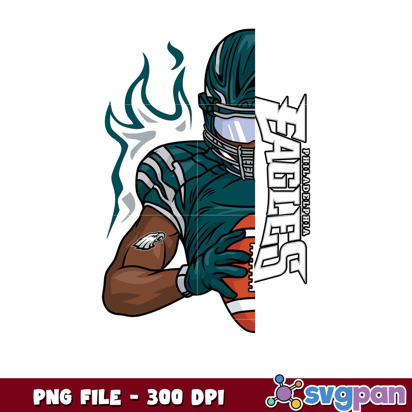 Philadelphia eagles nfl player design png, american football png, nfl nfl super bowl png