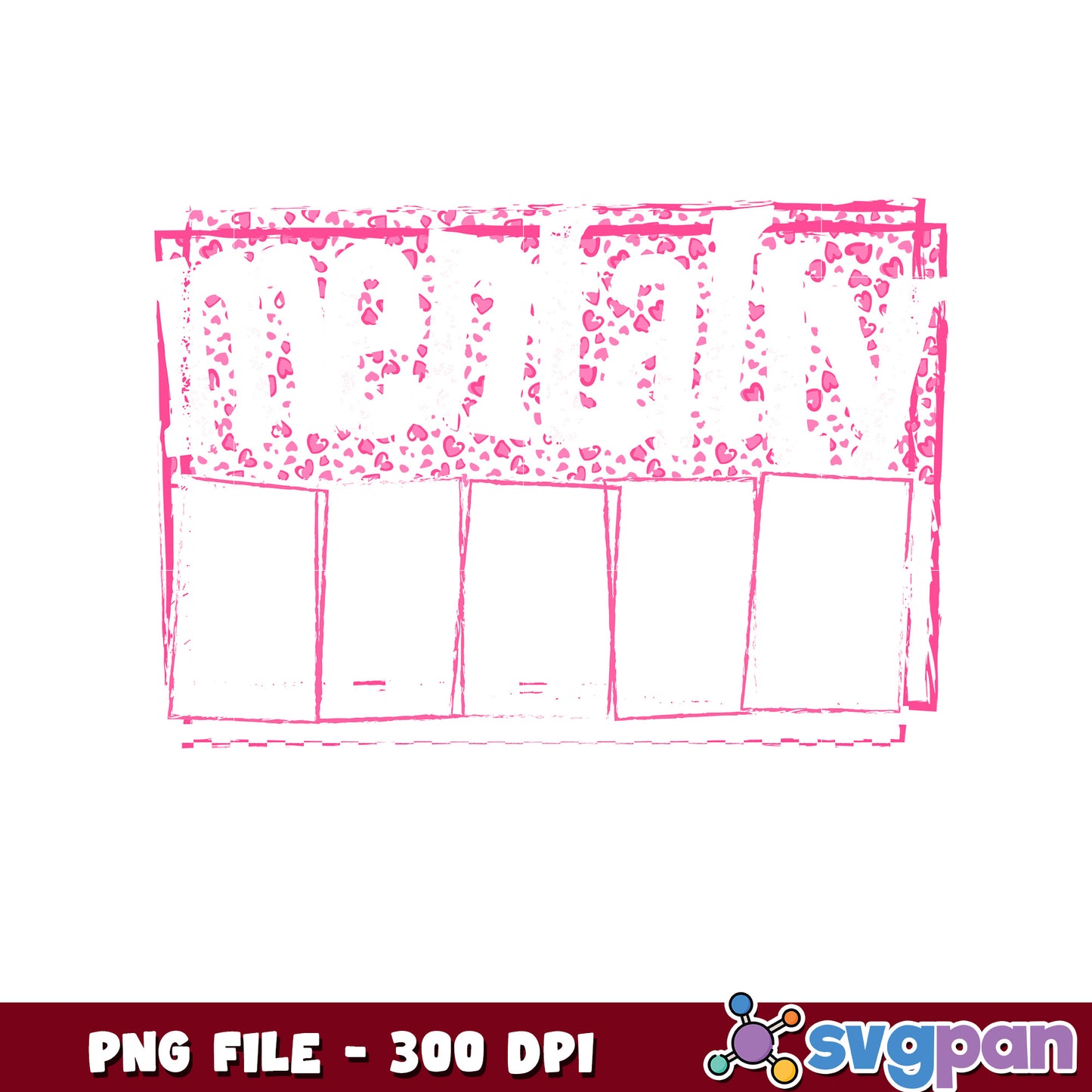 Pink Heart Leopard Print Sublimation PNG 300 DPI