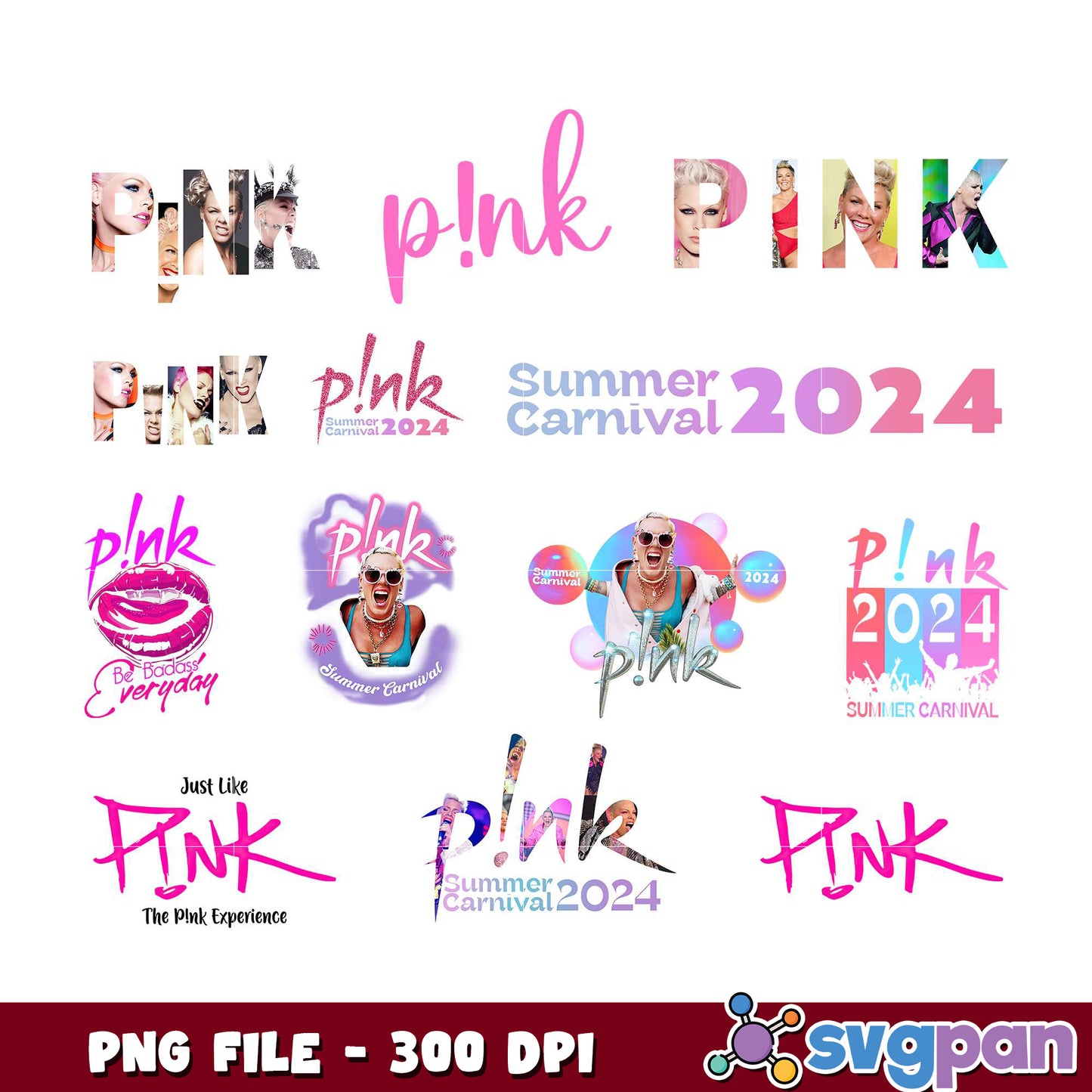 Pink Summer Carnival 2024 PNG Bundle