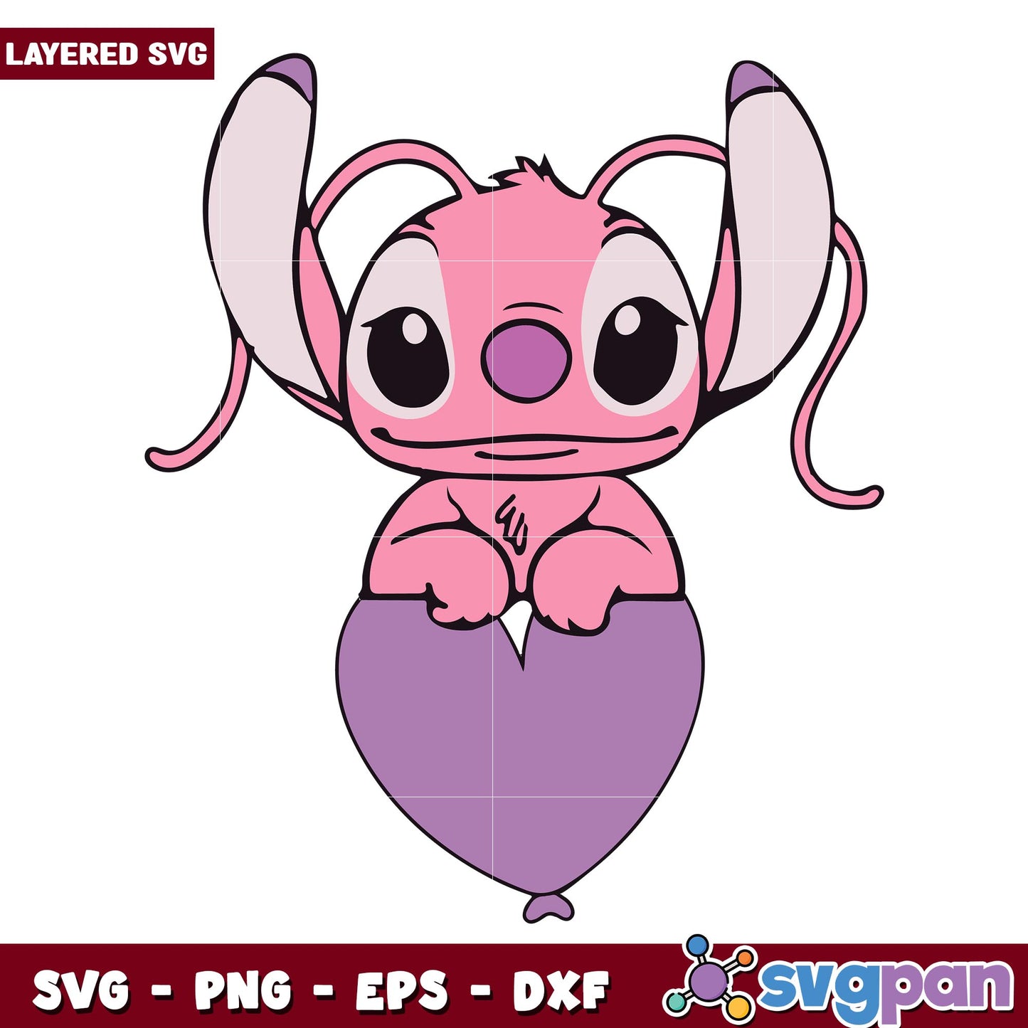 Pink stitch love svg, Disney characters svg, Digital Download