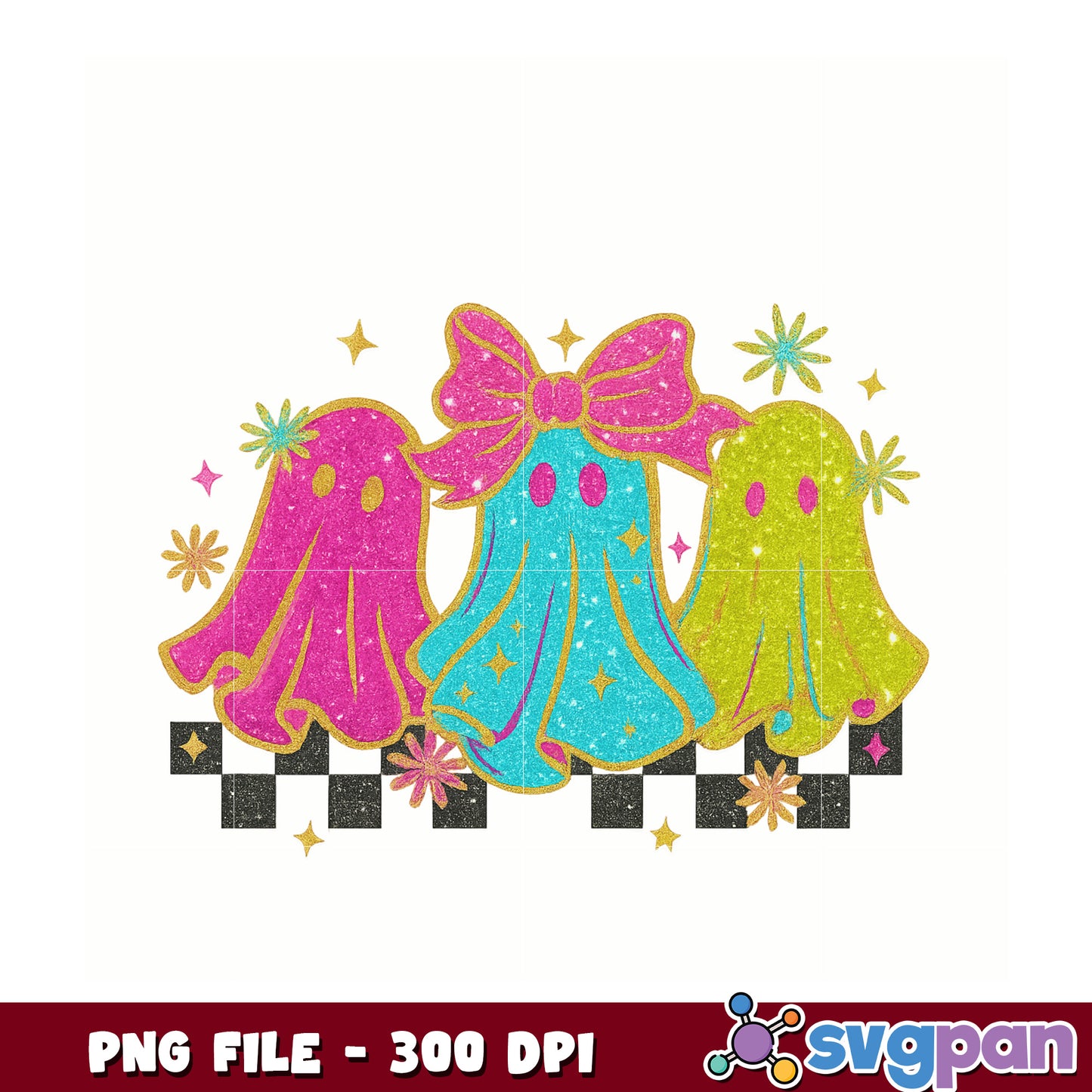 Pink ble and green ghoul png, happy halloween png, halloween toys png