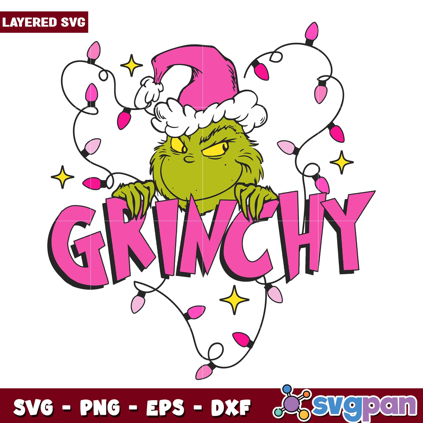 Pink grinchy svg, grinch smile svg, grinch movie svg