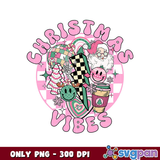 Pink santa claus christmas vibes png