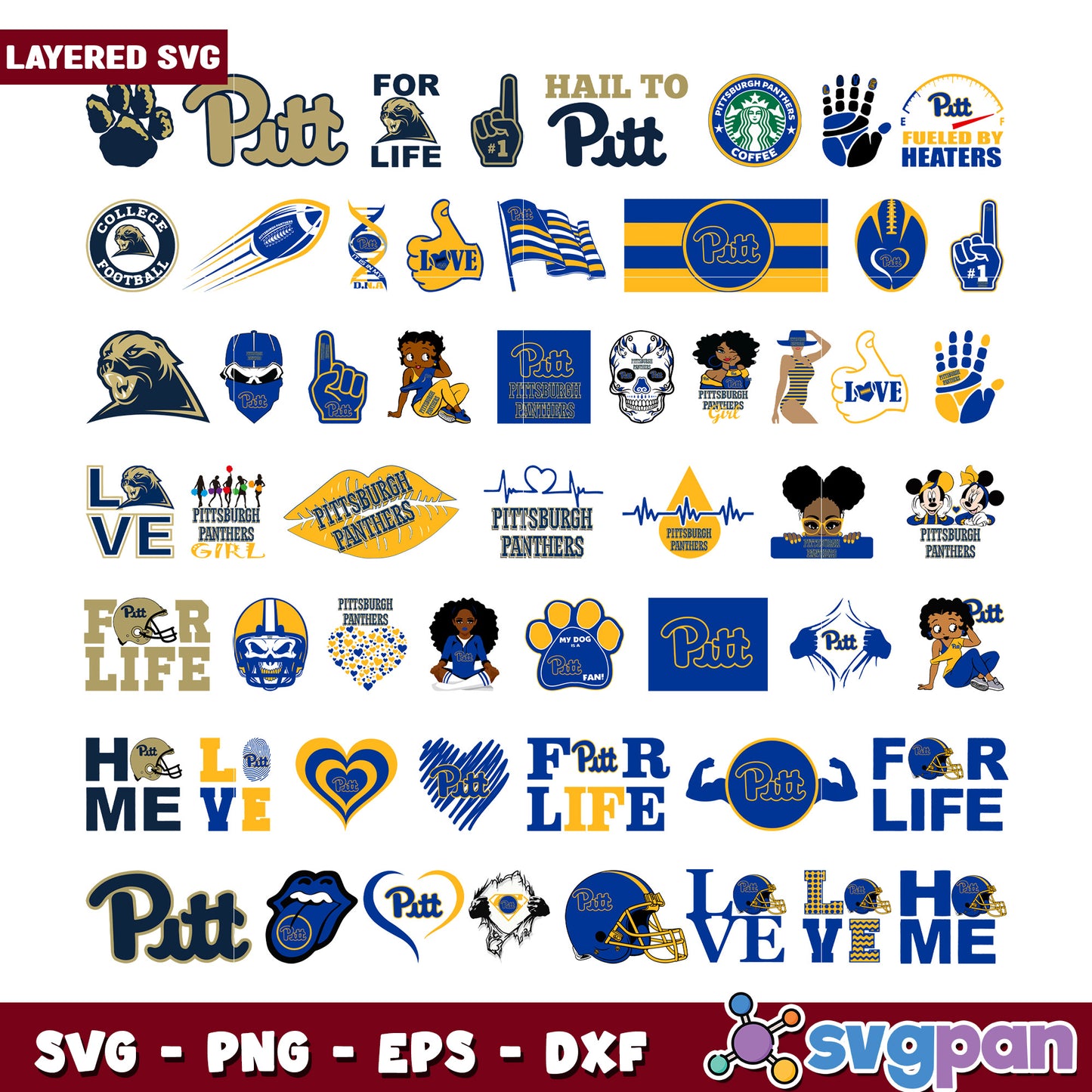 Pitt Panthers SVG Bundle 30 Designs