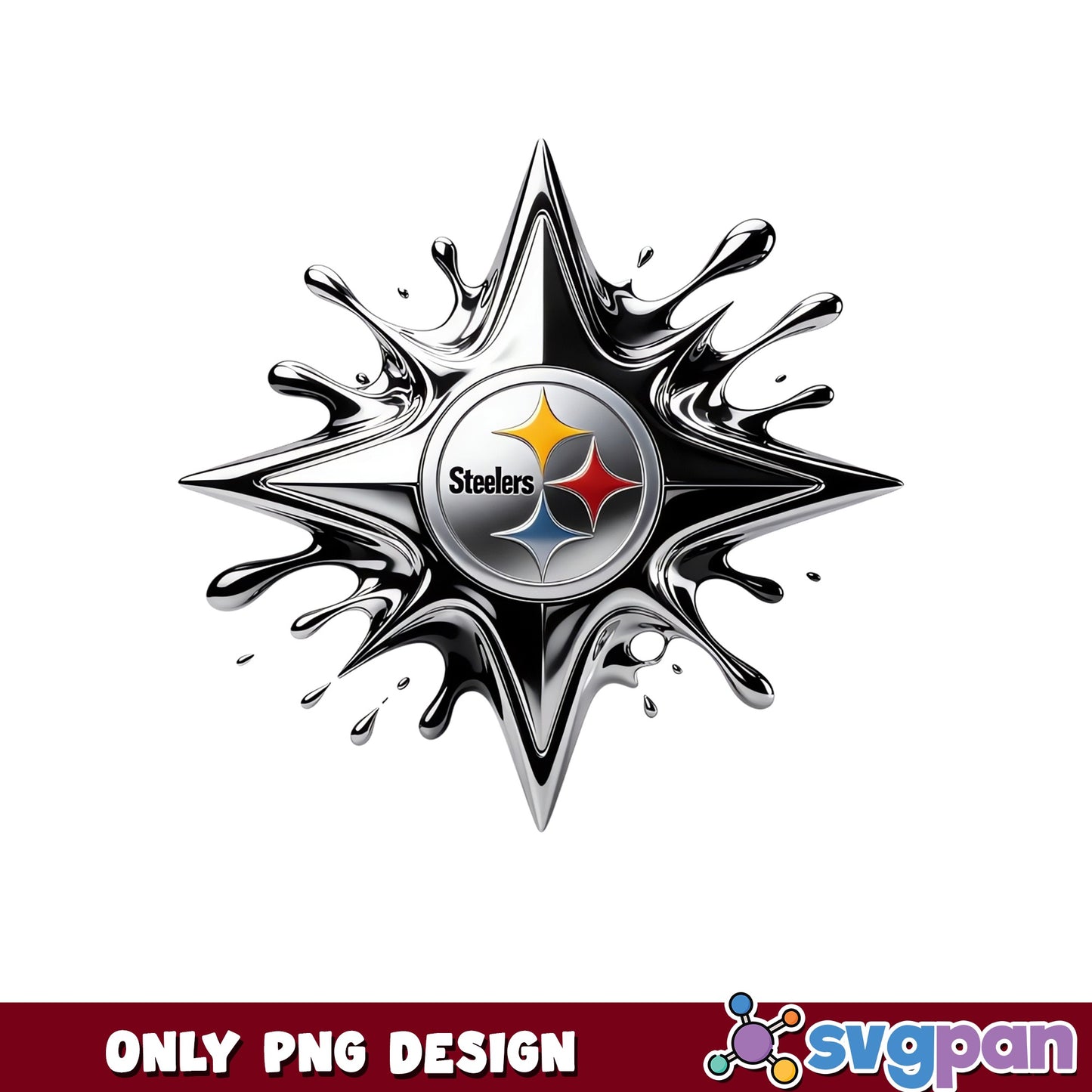 Pittsburgh Steelers Drip Logo PNG, NFL Football PNG, Steelers PNG