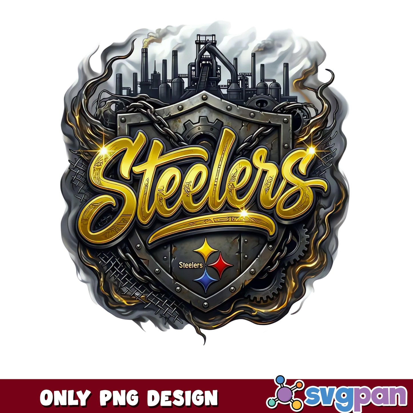 Pittsburgh Steelers Shield PNG, NFL Football Fan Shirt, Sports PNG