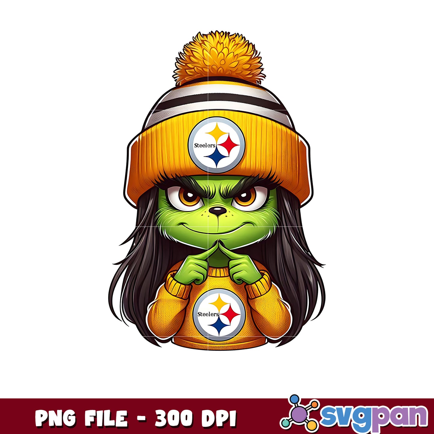 Pittsburgh steelers girl grinch png, nfl playoffs png, nfl football png