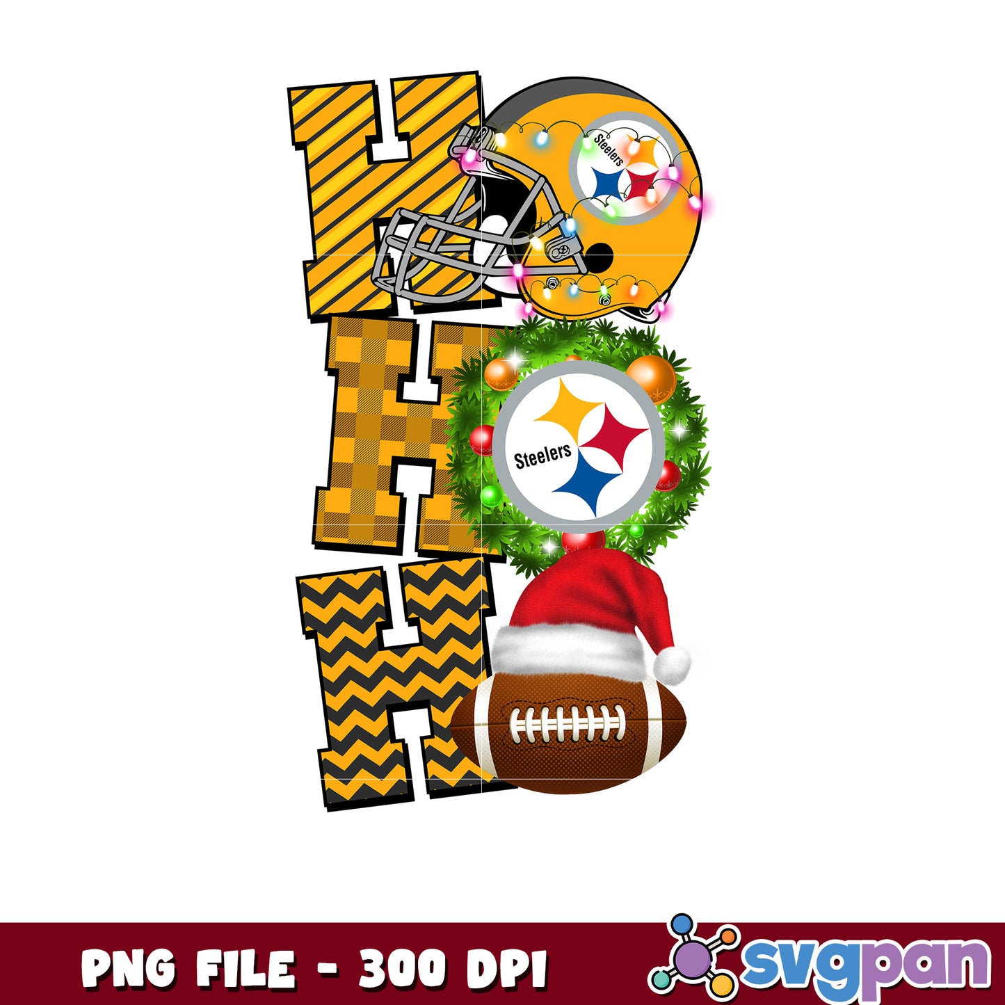 Pittsburgh steelers helmet hohoho png, nfl christmas games png, super bowl 2025