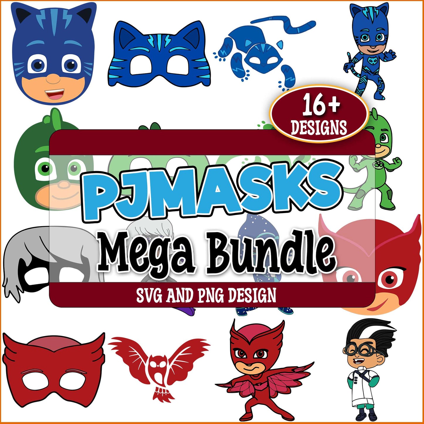 Pj mask designs svg bundle
