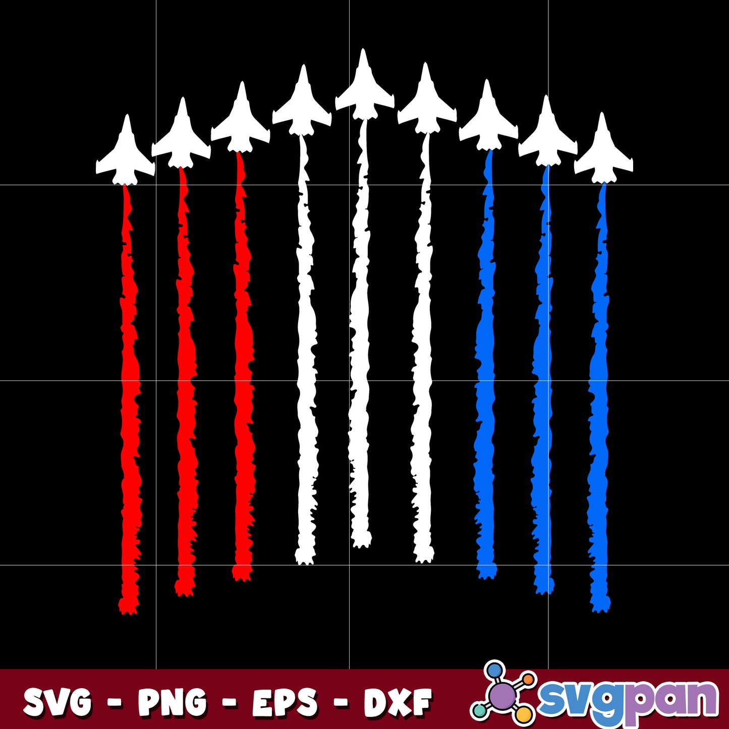 Red White Blue Air Force Flyover svg