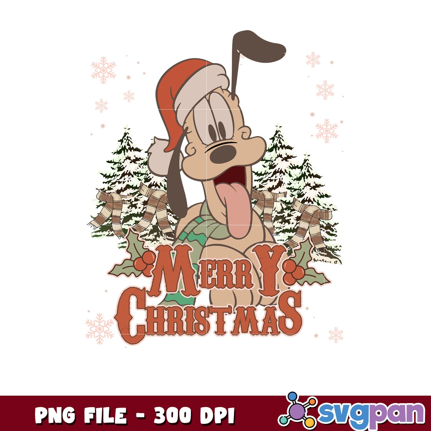 Pluto christmas png, chistmas design png, disney cartoon png