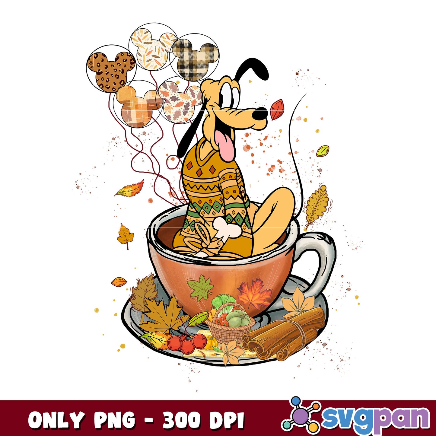 Pluto dog fall coffee png, pluto disney png, mickey pluto png