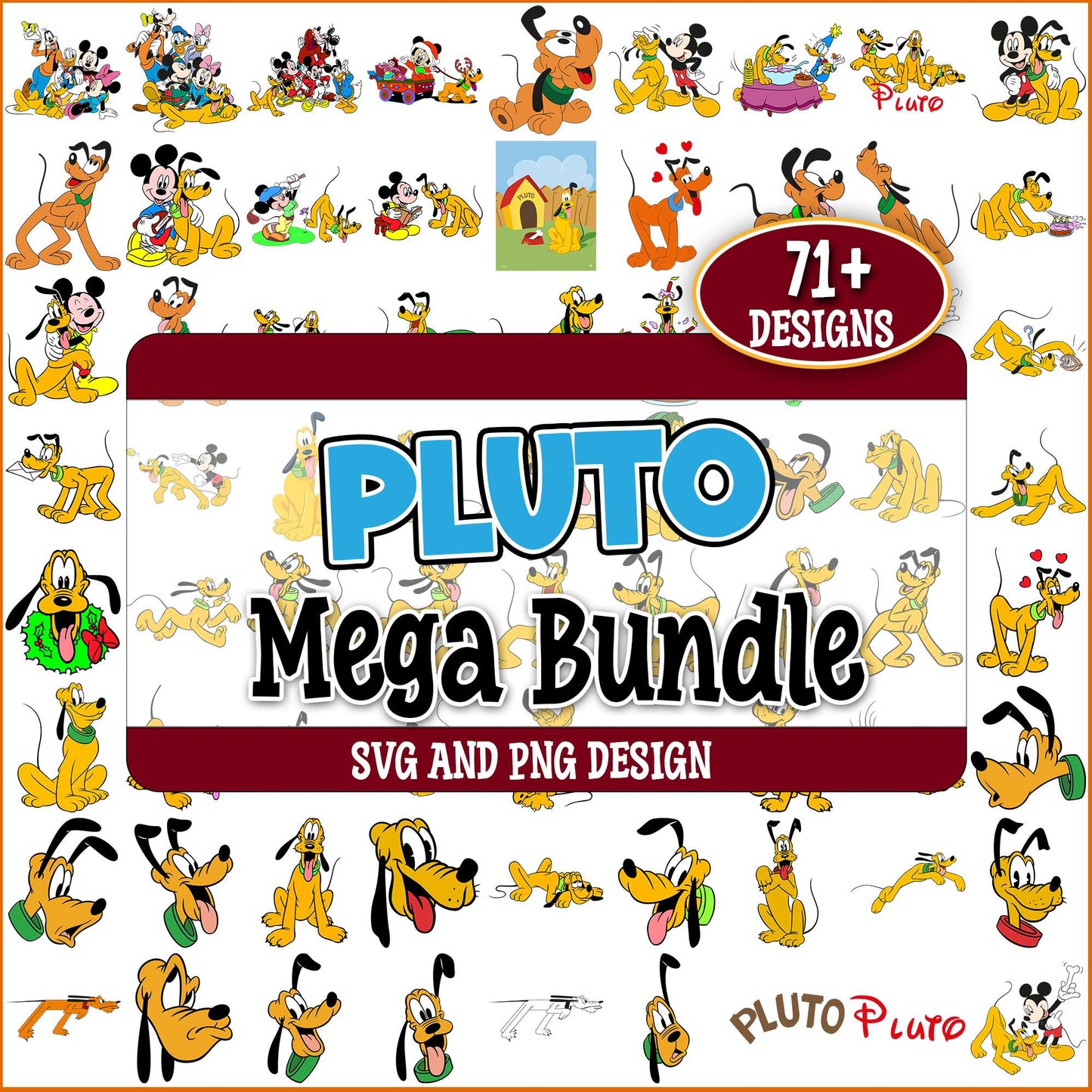 Pluto dog svg bundle
