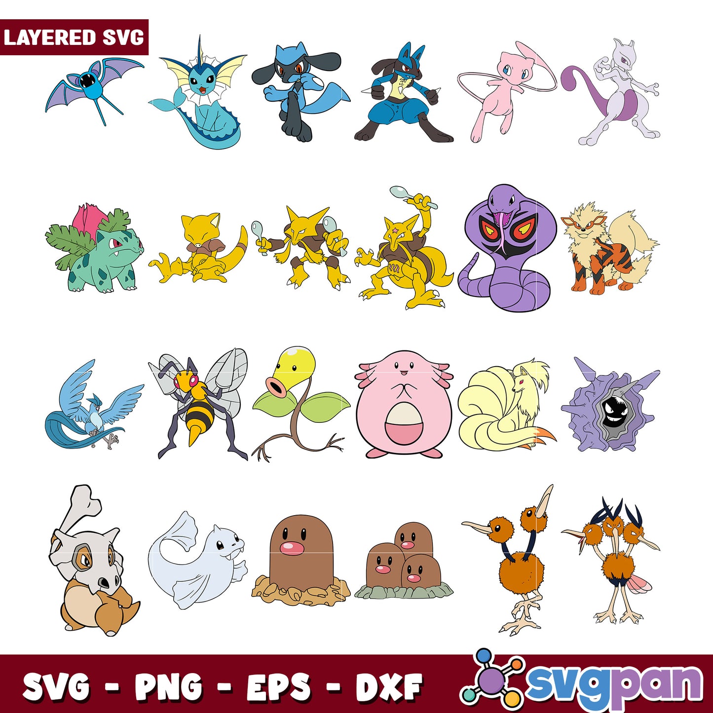 Pokémon Bundle SVG Files for Creative Projects