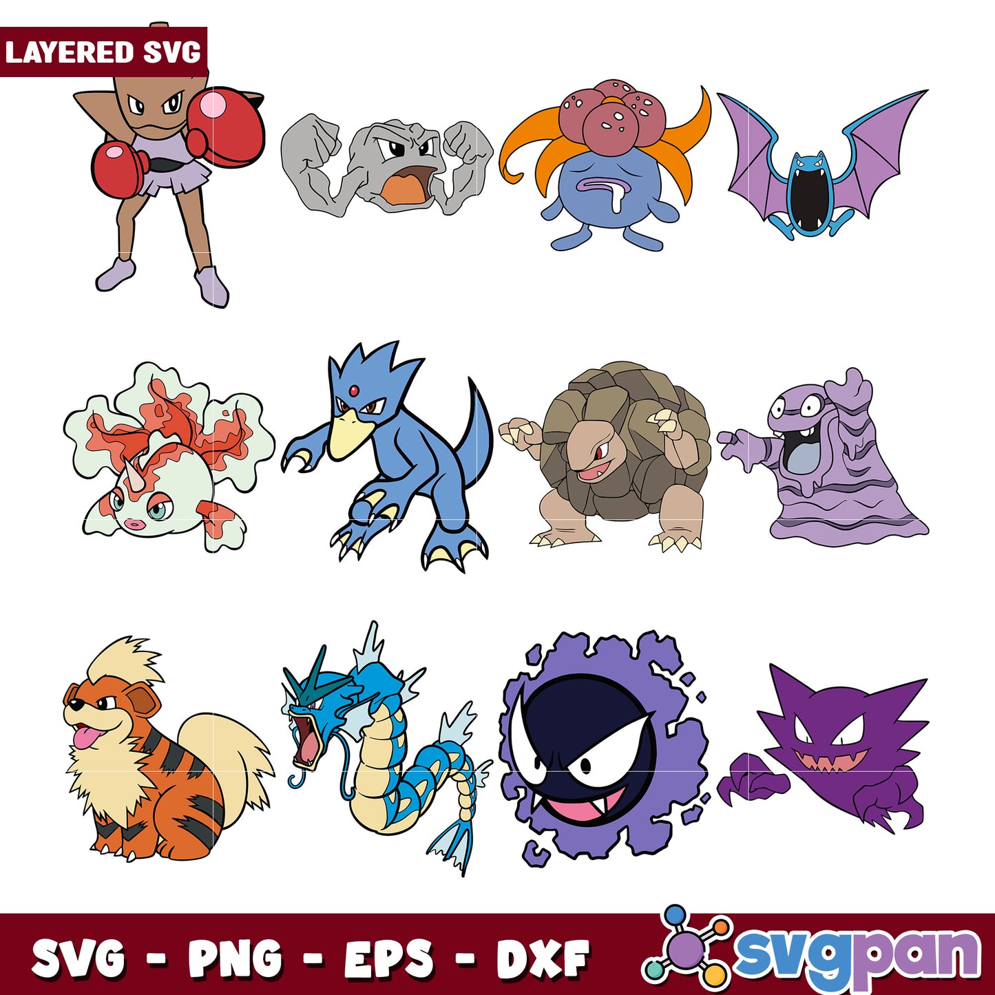 Pokemon SVG Bundle Cute Layered Designs for Crafting
