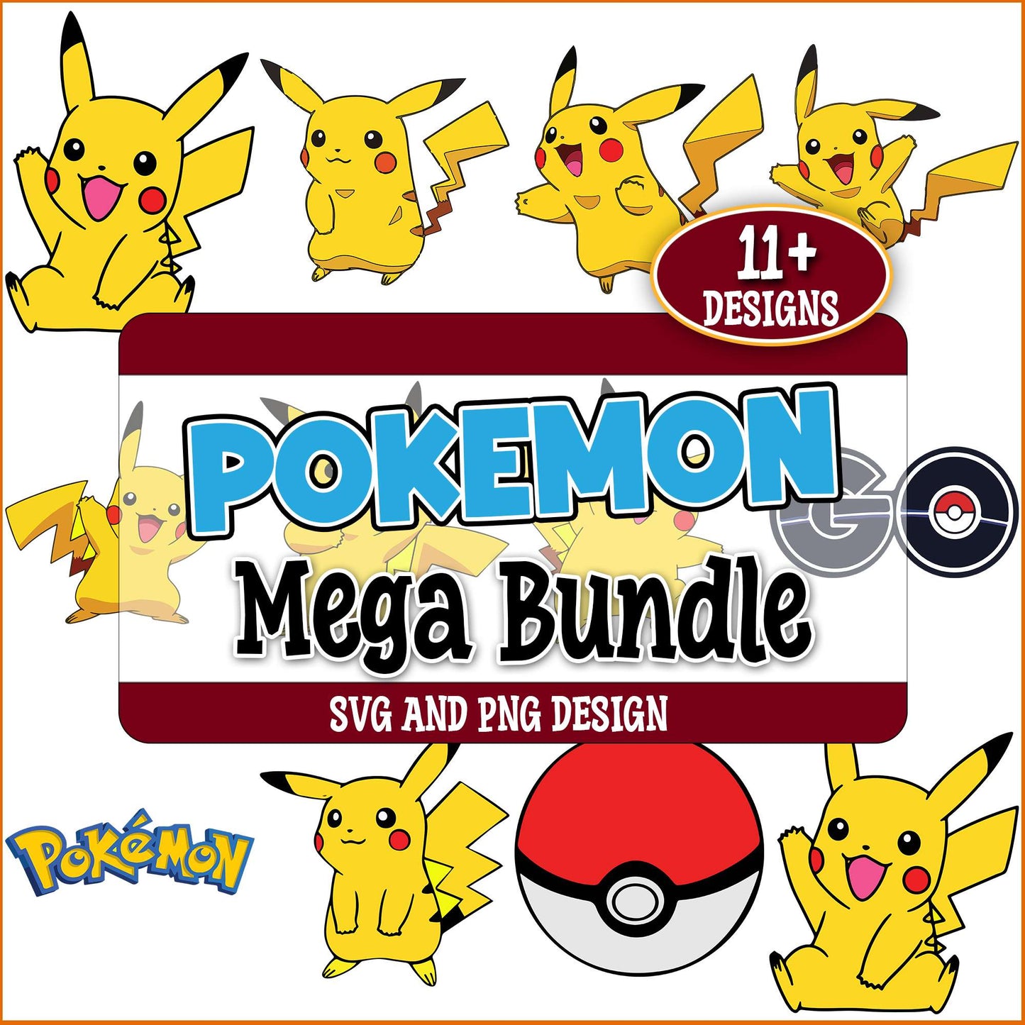 Pokemon pikachu svg bundle