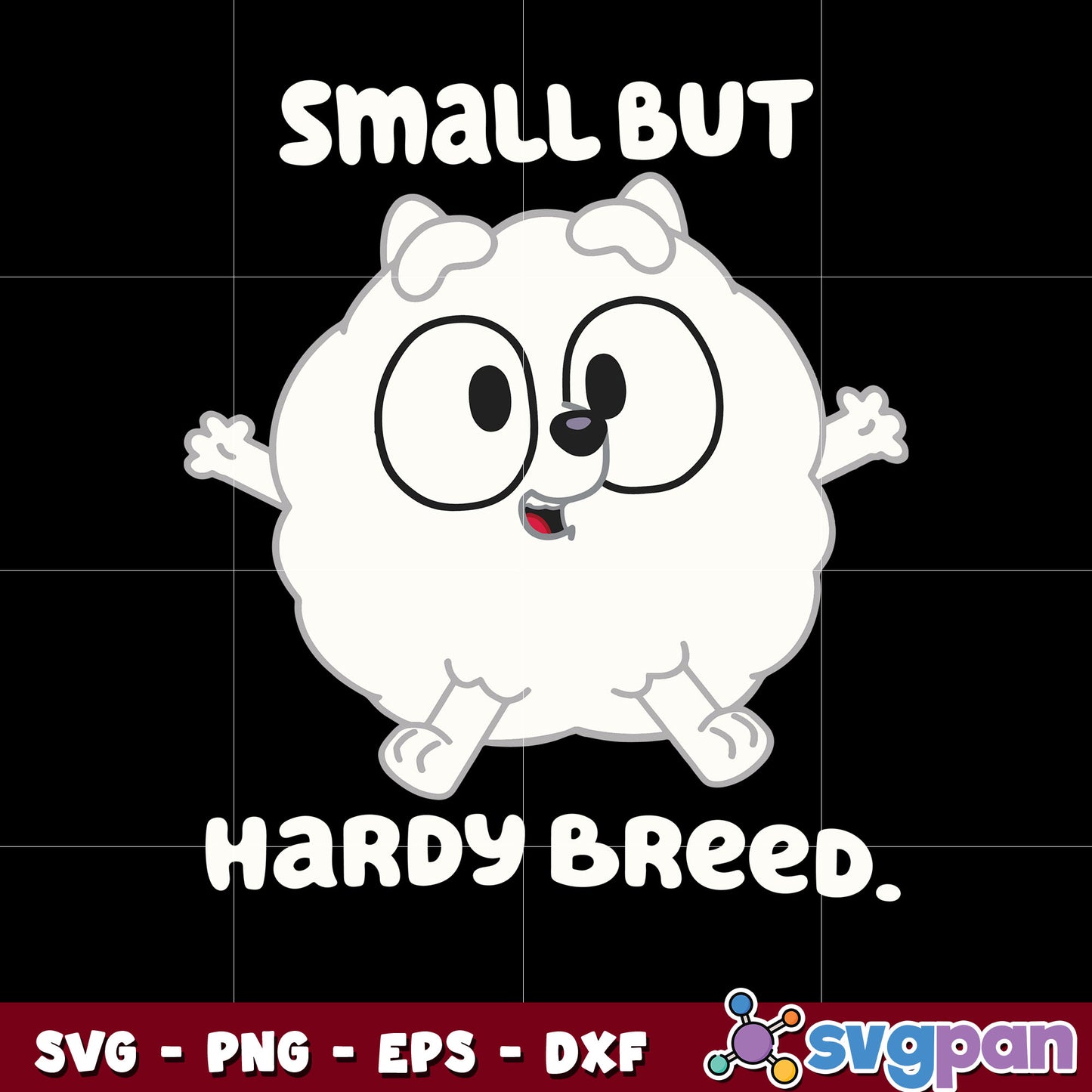 Pom pom small but hardy breed design svg