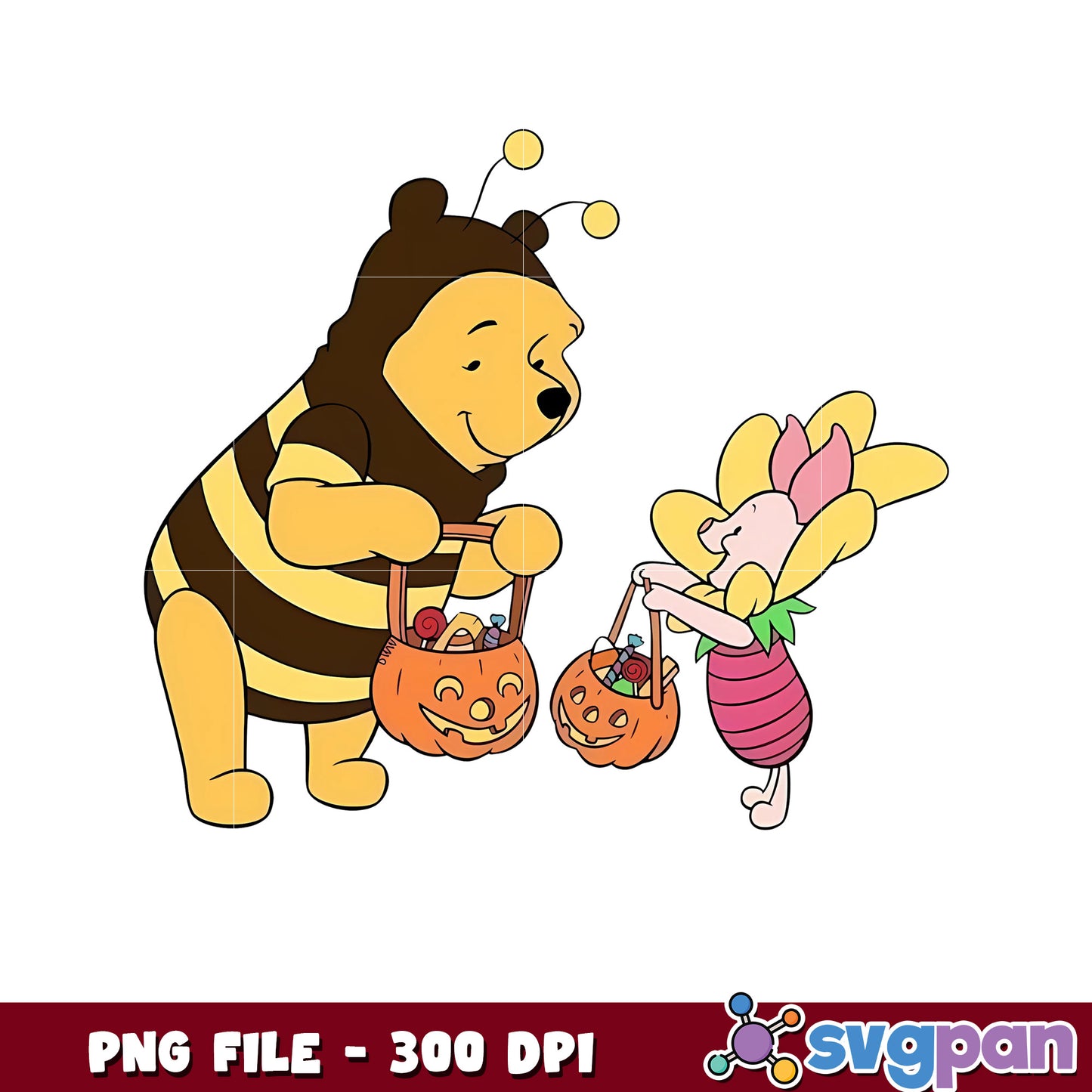 Pooh and piglet png, halloween winnie the pooh png, halloween costumes png